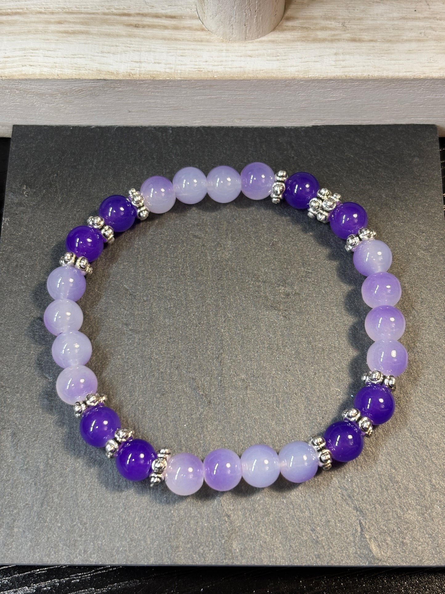 "Paige" - Handmade Glass Beaded Stretch Bracelet
