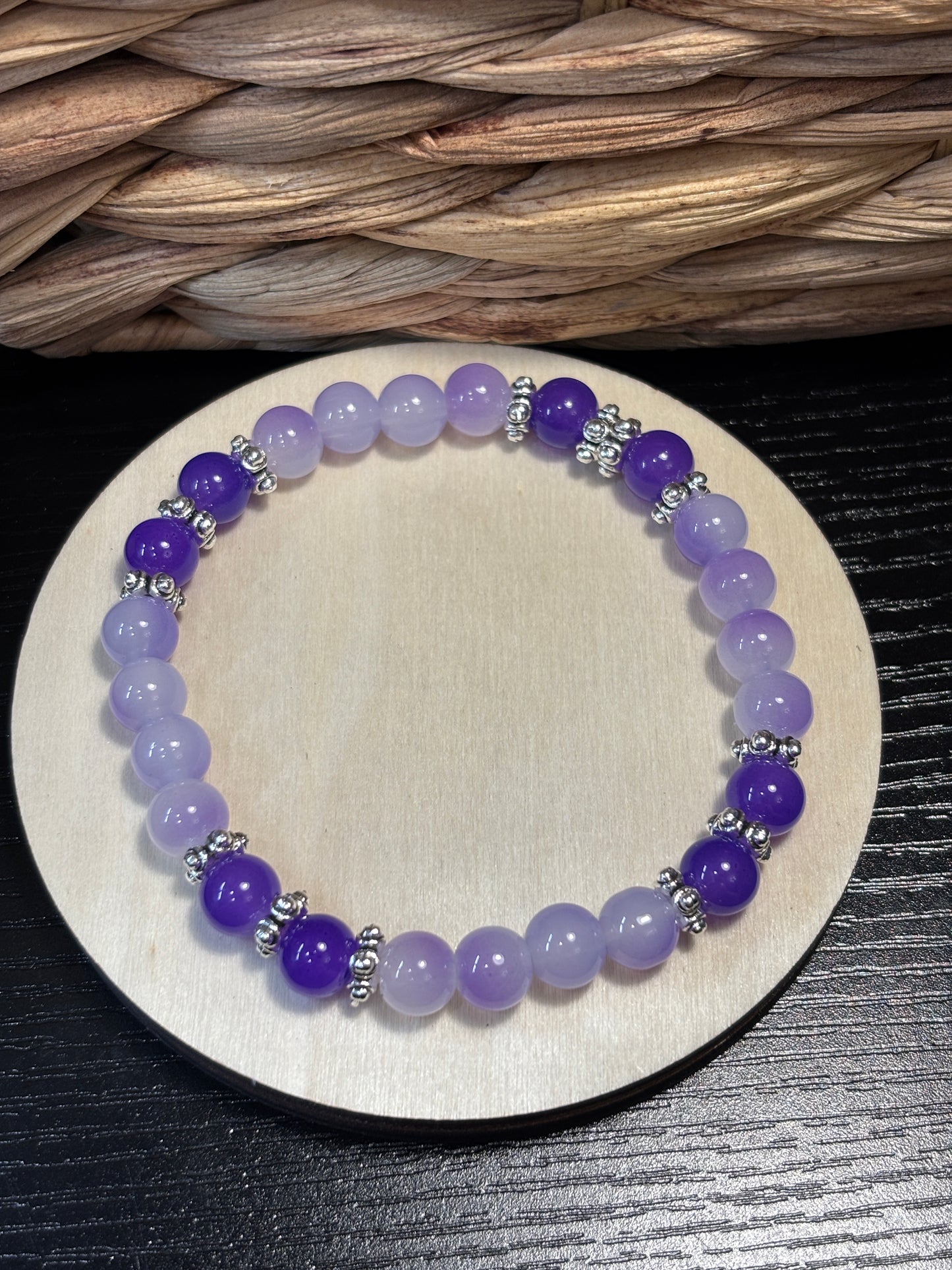 "Paige" - Handmade Glass Beaded Stretch Bracelet