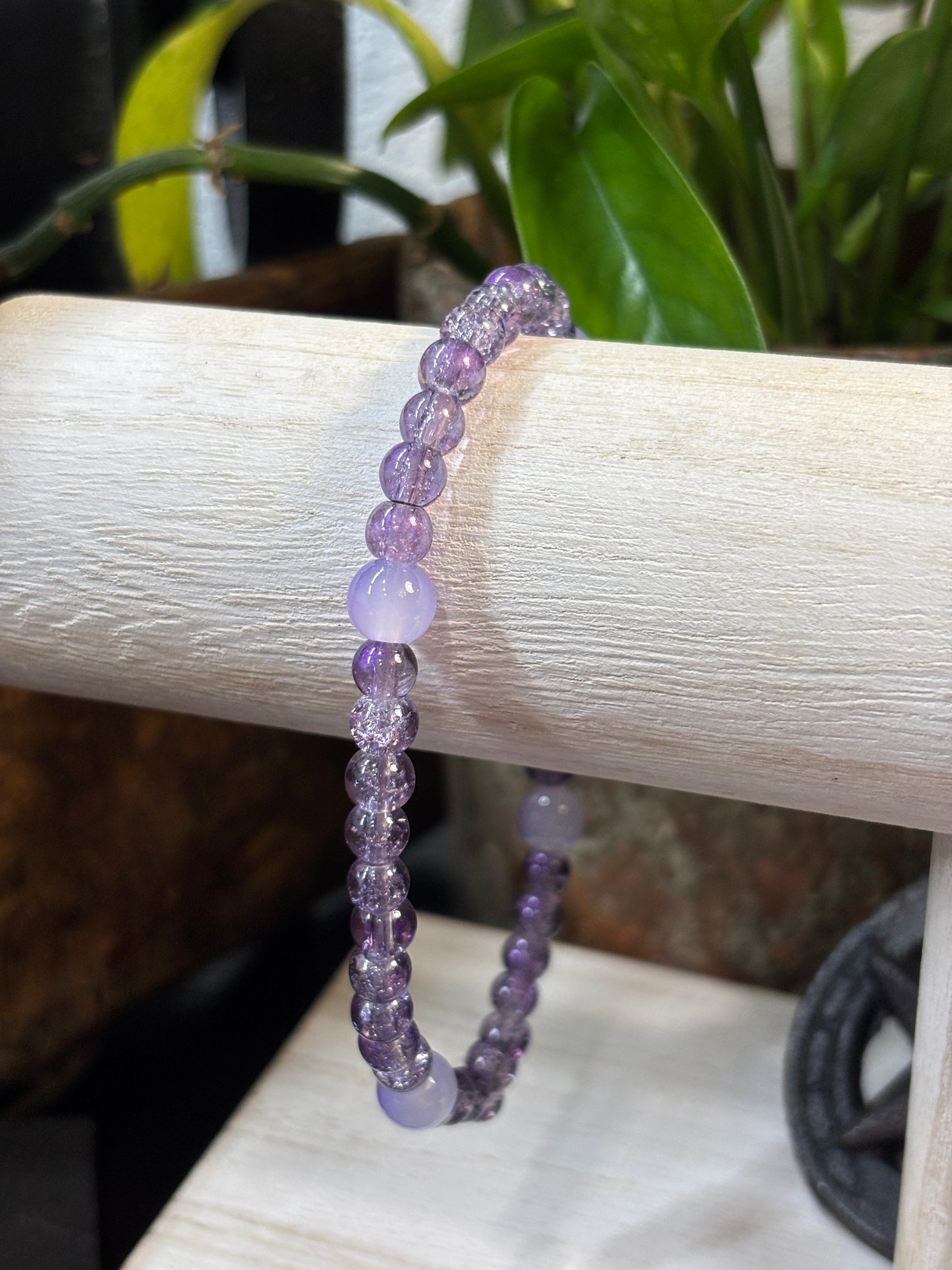 "Cloud Breaker" - Handmade Glass Beaded Stretch Bracelet