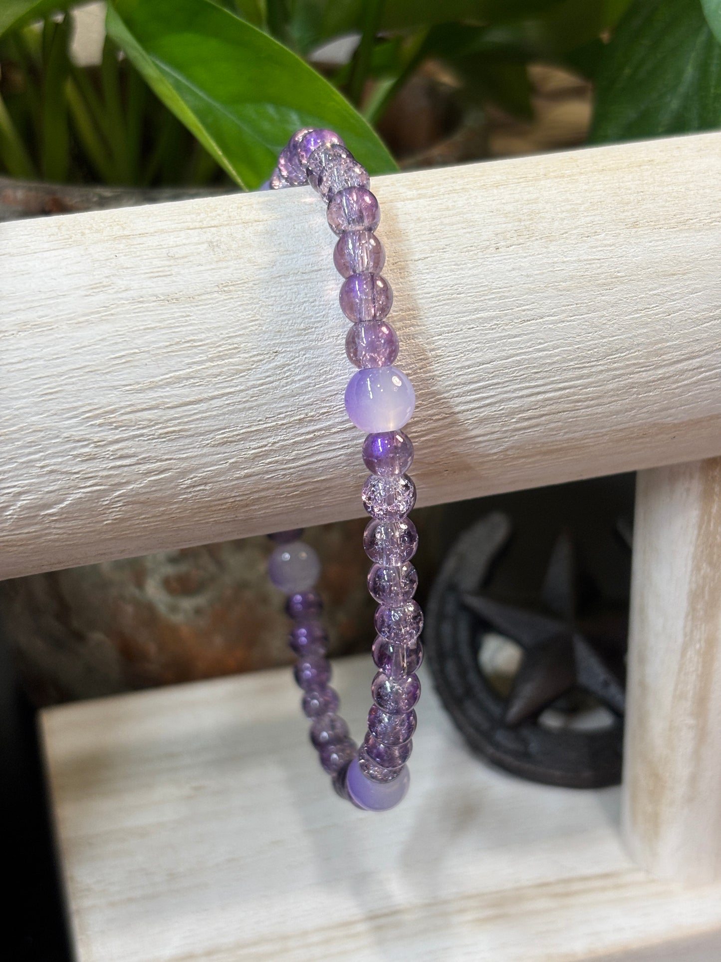 "Cloud Breaker" - Handmade Glass Beaded Stretch Bracelet