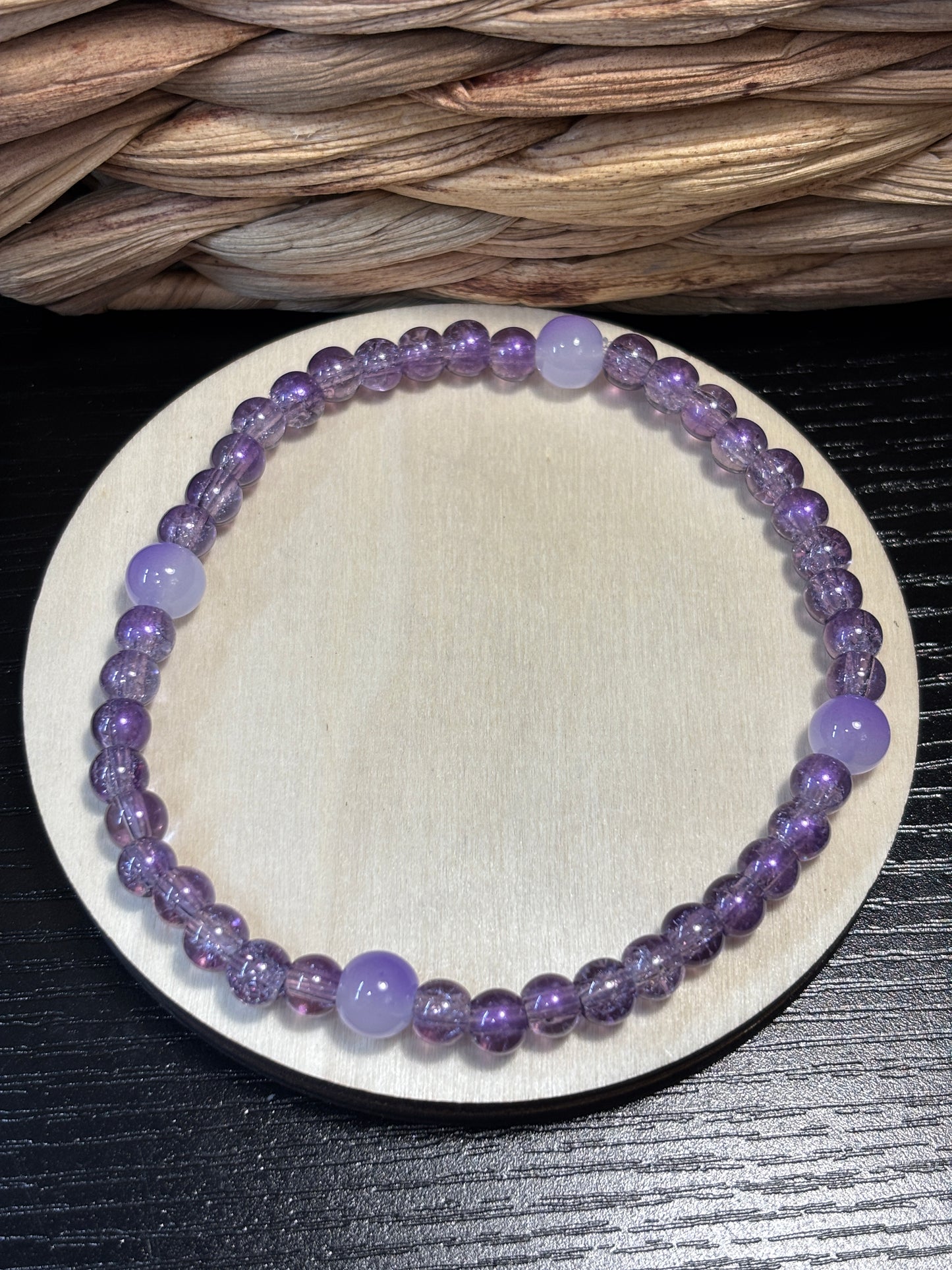 "Cloud Breaker" - Handmade Glass Beaded Stretch Bracelet