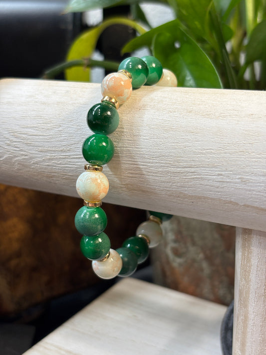Mona  Handmade Glass Beaded Stretch Bracelet - 1