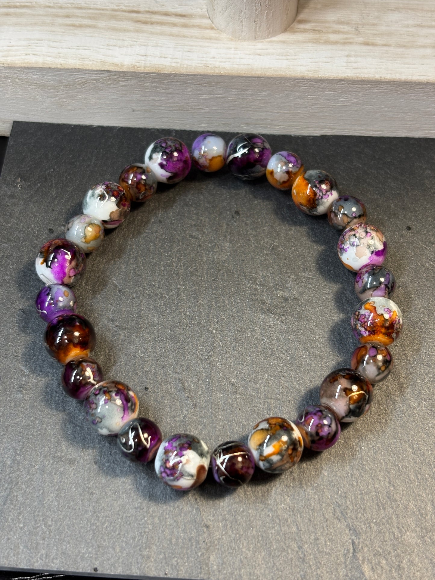 "Remington" - Handmade Glass Beaded Stretch Bracelet