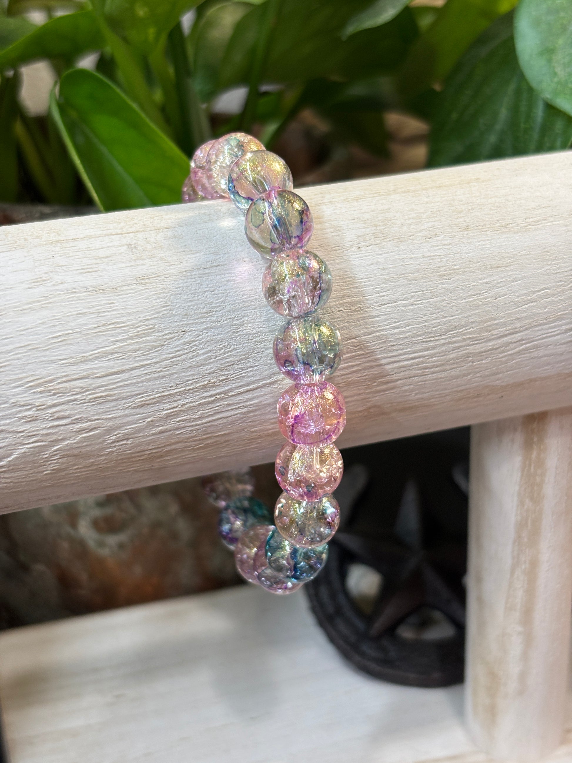 Celeste  Handmade Glass Beaded Stretch Bracelet - 2