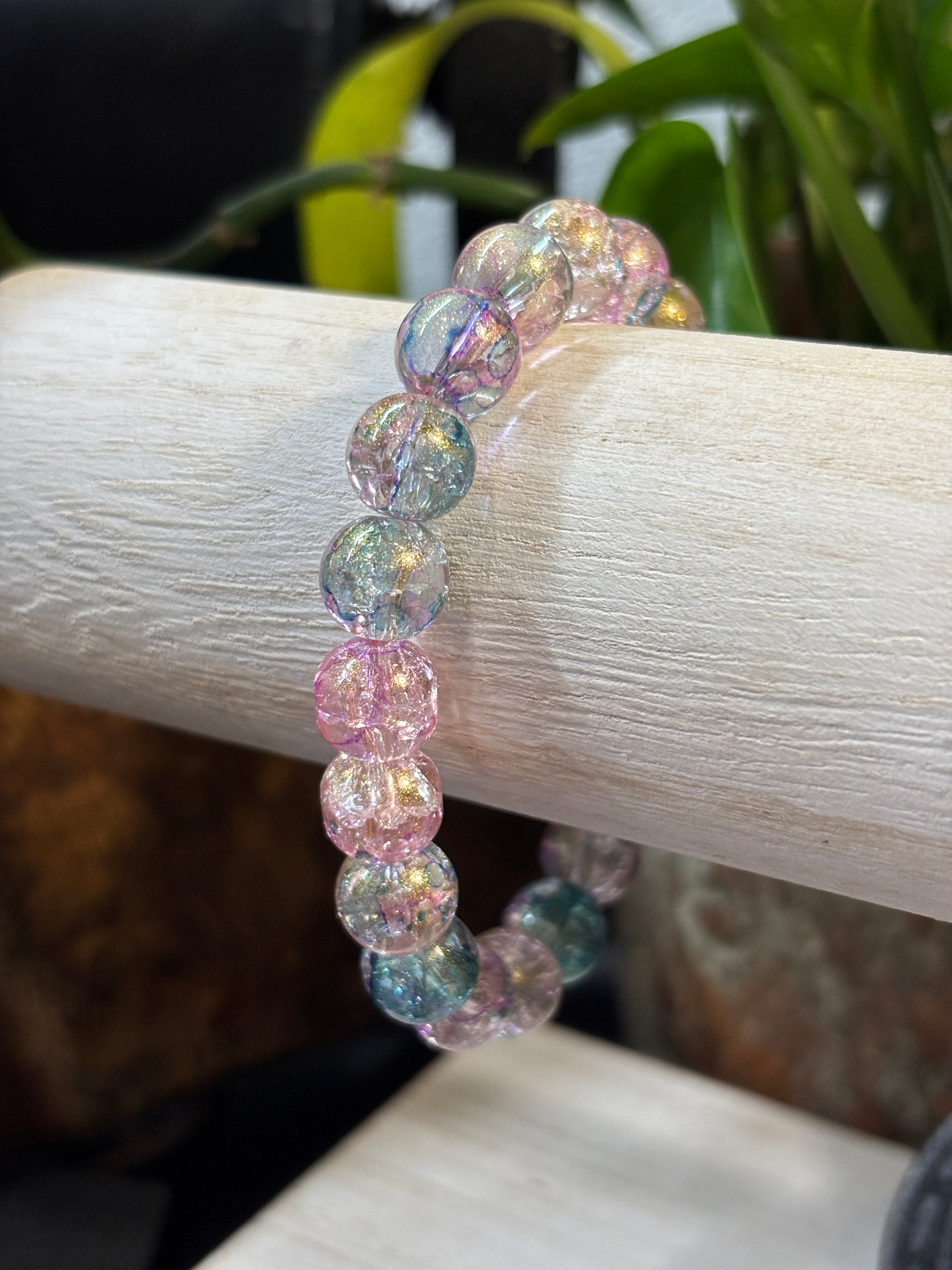 Celeste  Handmade Glass Beaded Stretch Bracelet - 3