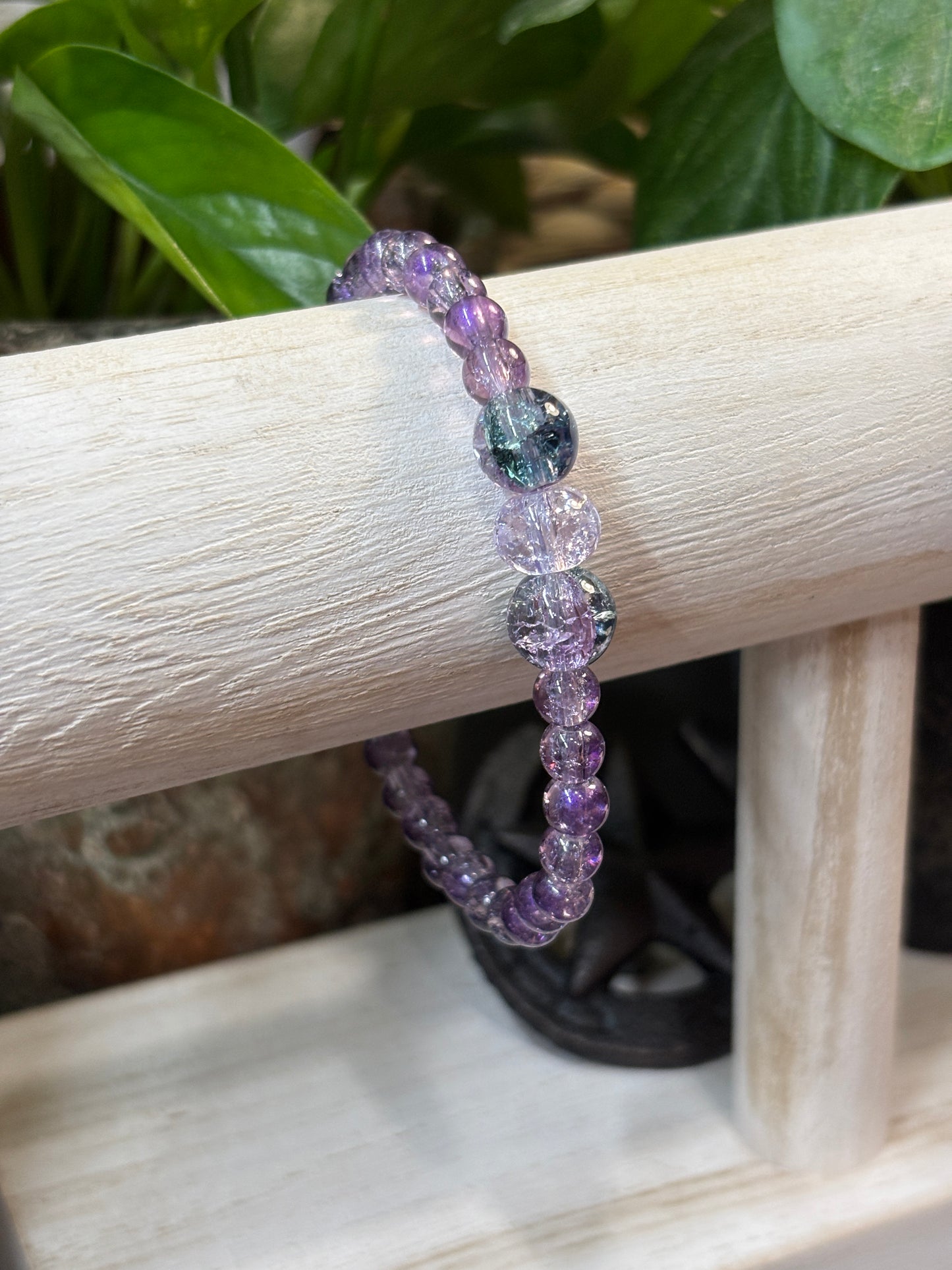 Jasmine  Handmade Glass Beaded Stretch Bracelet - 2
