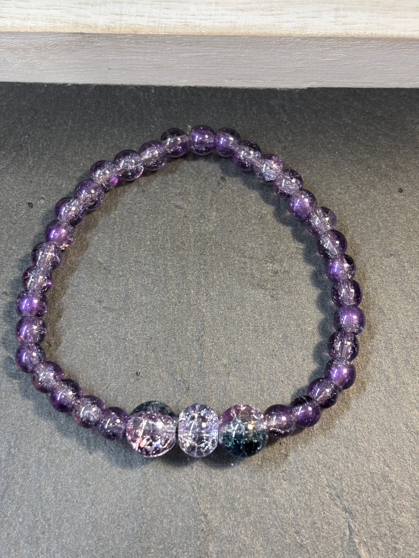 Jasmine  Handmade Glass Beaded Stretch Bracelet - 3