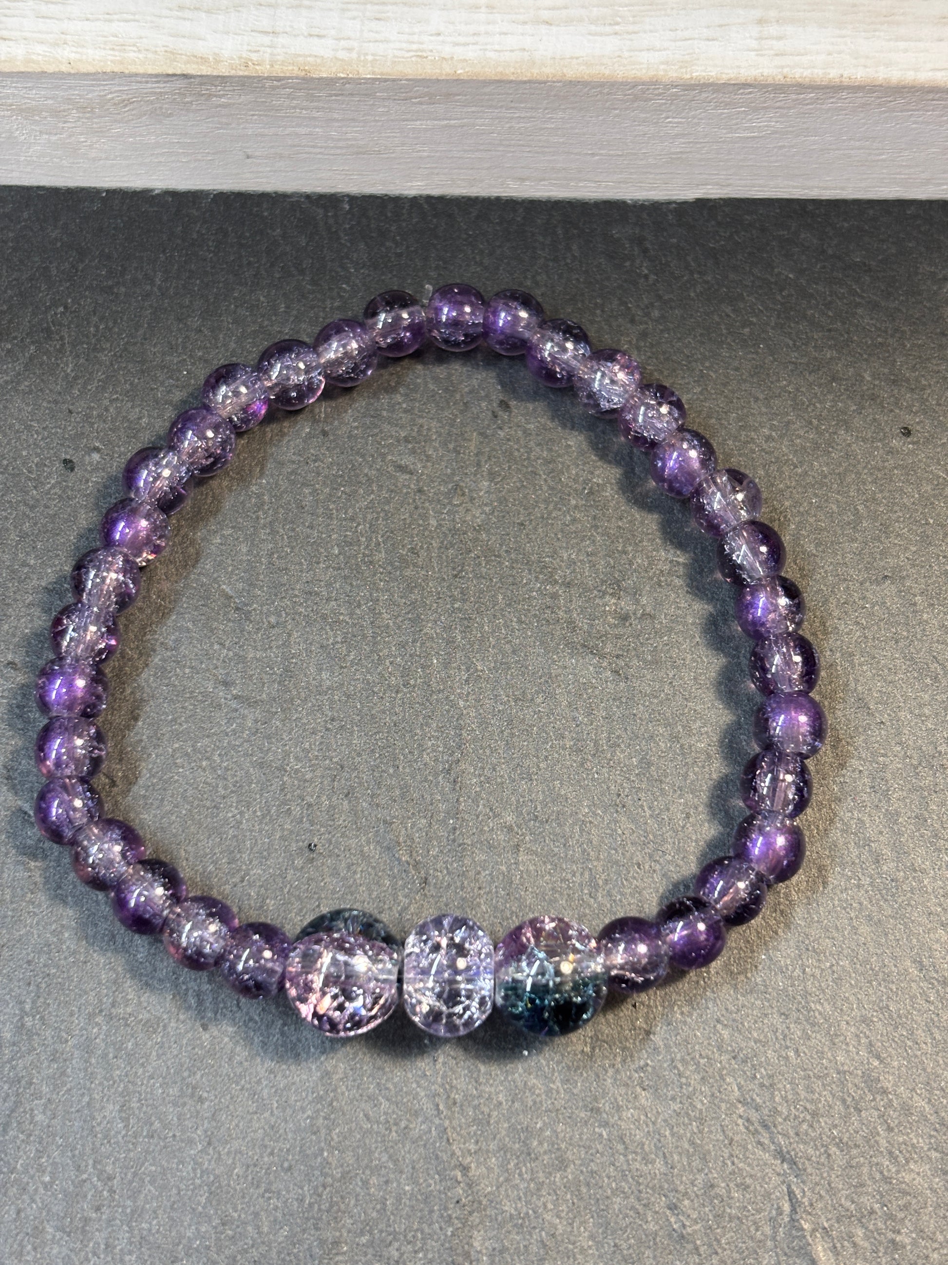 Jasmine  Handmade Glass Beaded Stretch Bracelet - 3