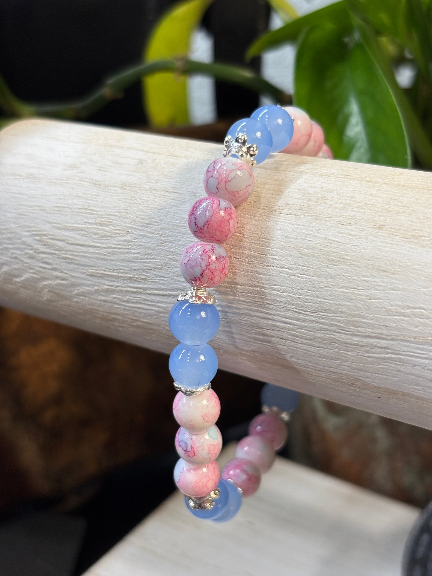 Baby Shower II Handmade Glass Beaded Stretch Bracelet - 2