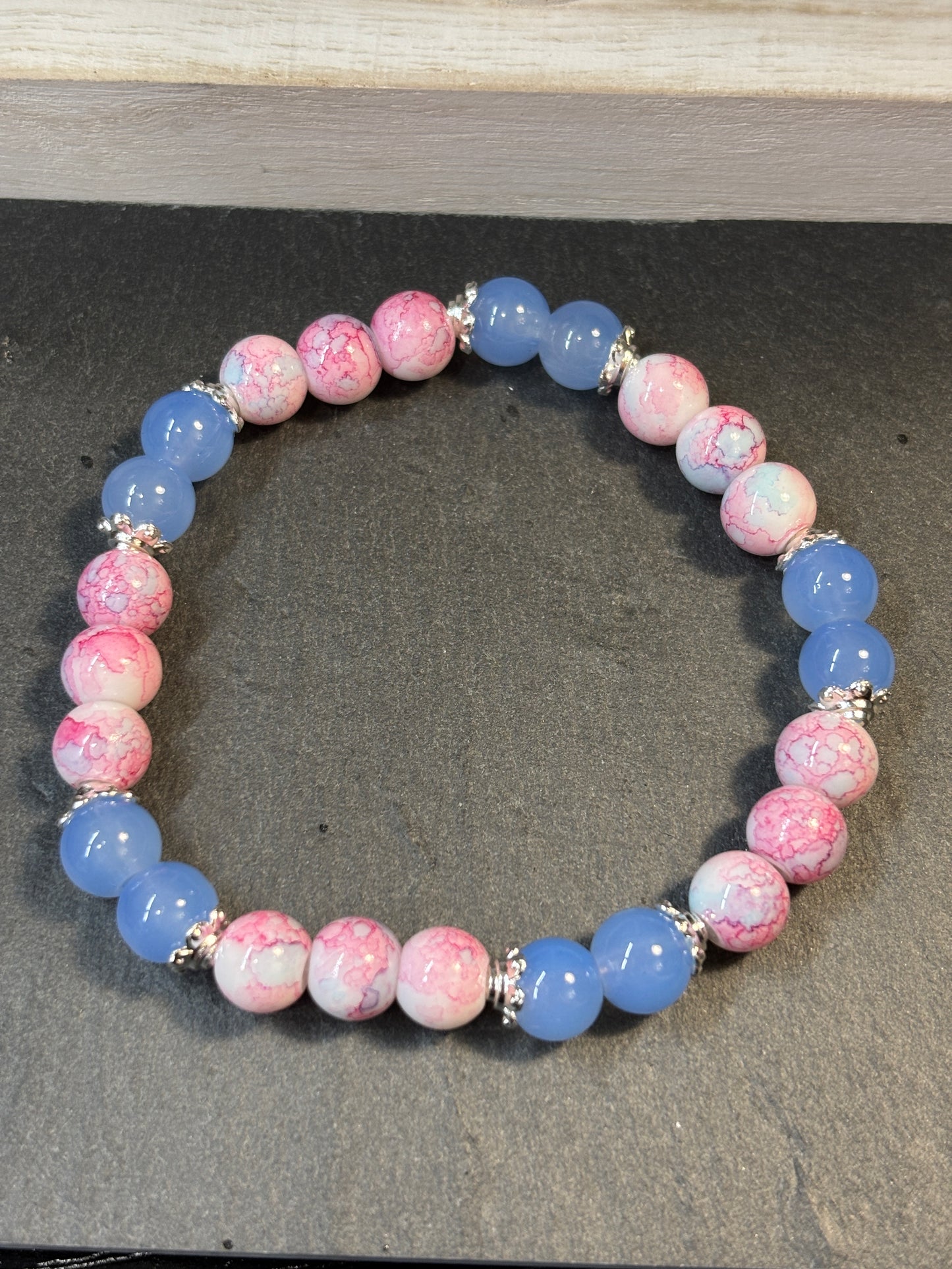Baby Shower II Handmade Glass Beaded Stretch Bracelet - 3