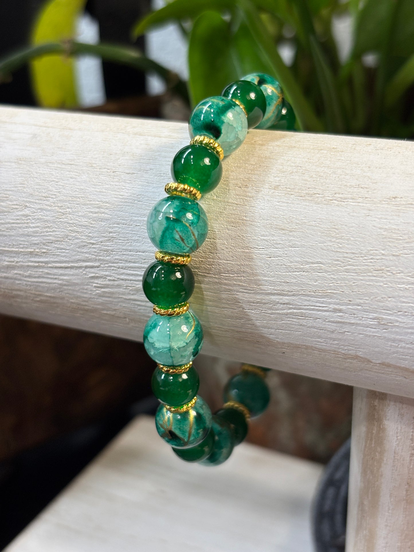"Jenny" - Handmade Glass Beaded Stretch Bracelet