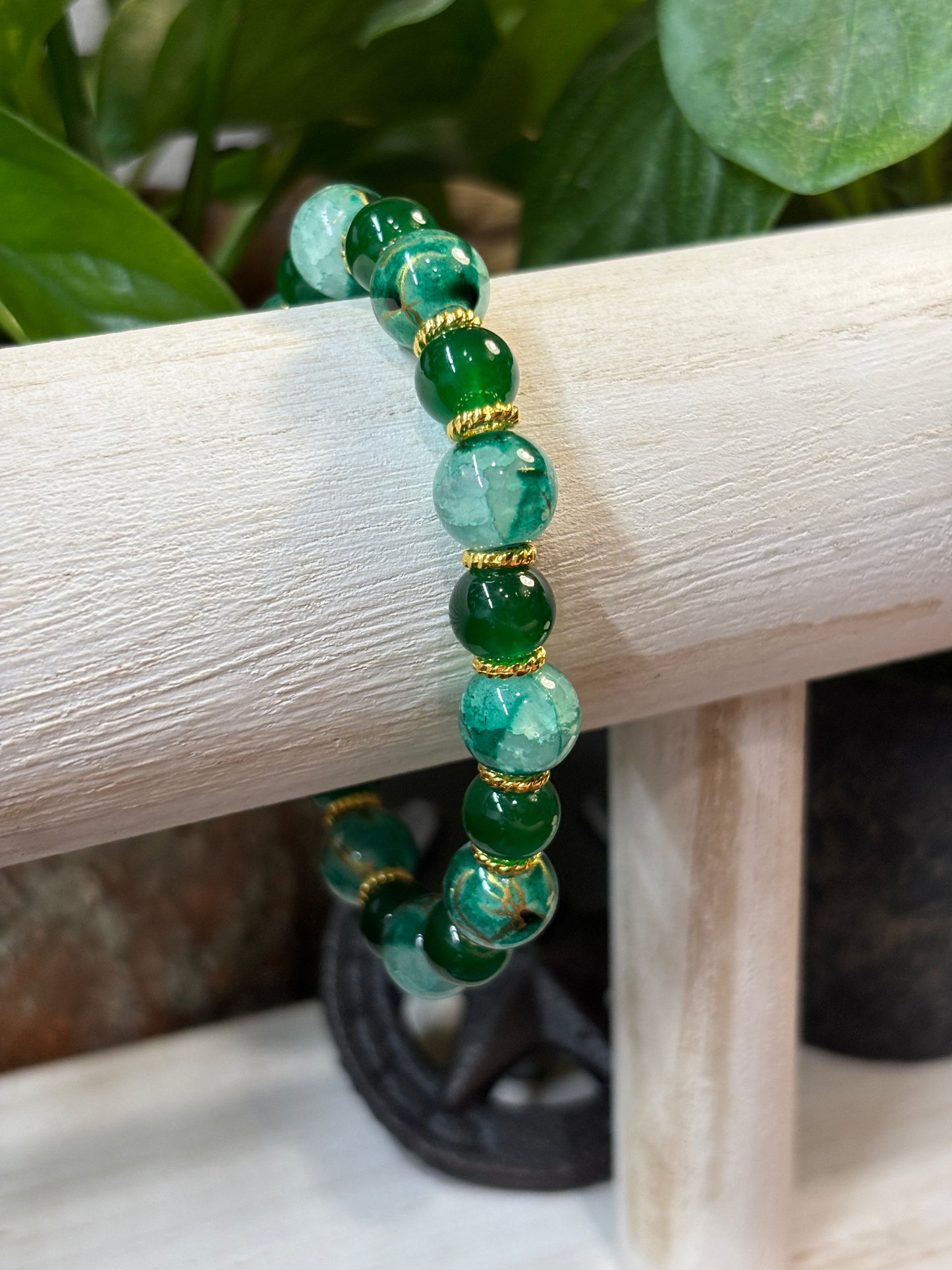 "Jenny" - Handmade Glass Beaded Stretch Bracelet