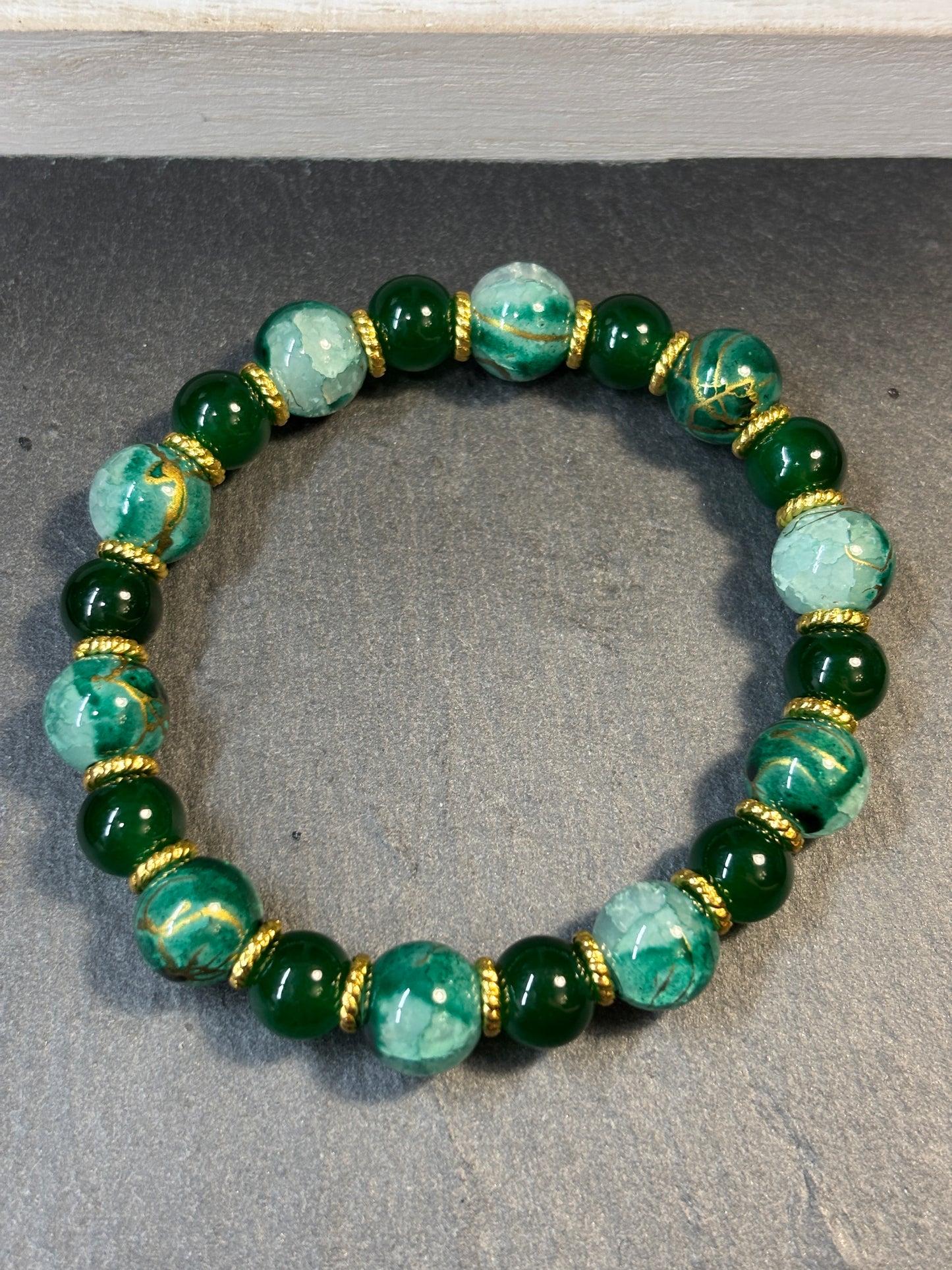 "Jenny" - Handmade Glass Beaded Stretch Bracelet