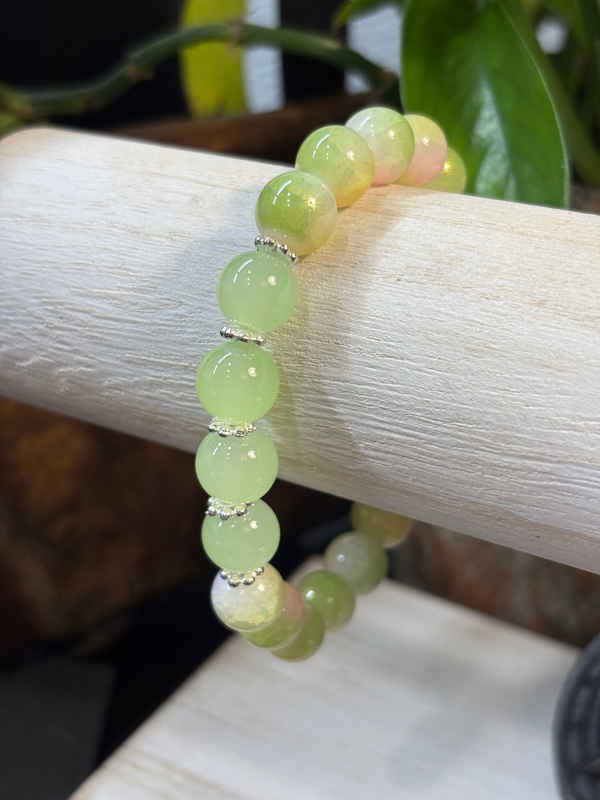 Margie  Handmade Glass Beaded Stretch Bracelet - 2