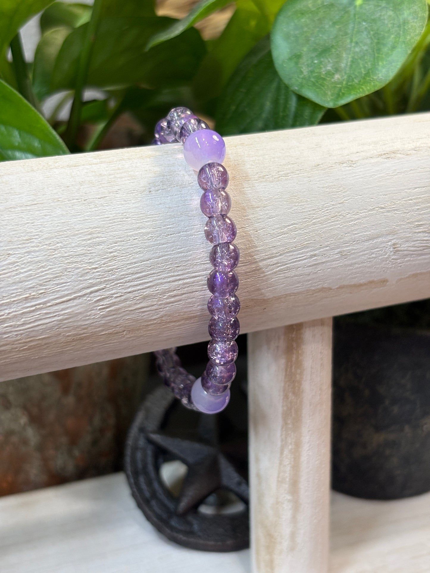 "Parker II" - Handmade Glass Beaded Stretch Bracelet