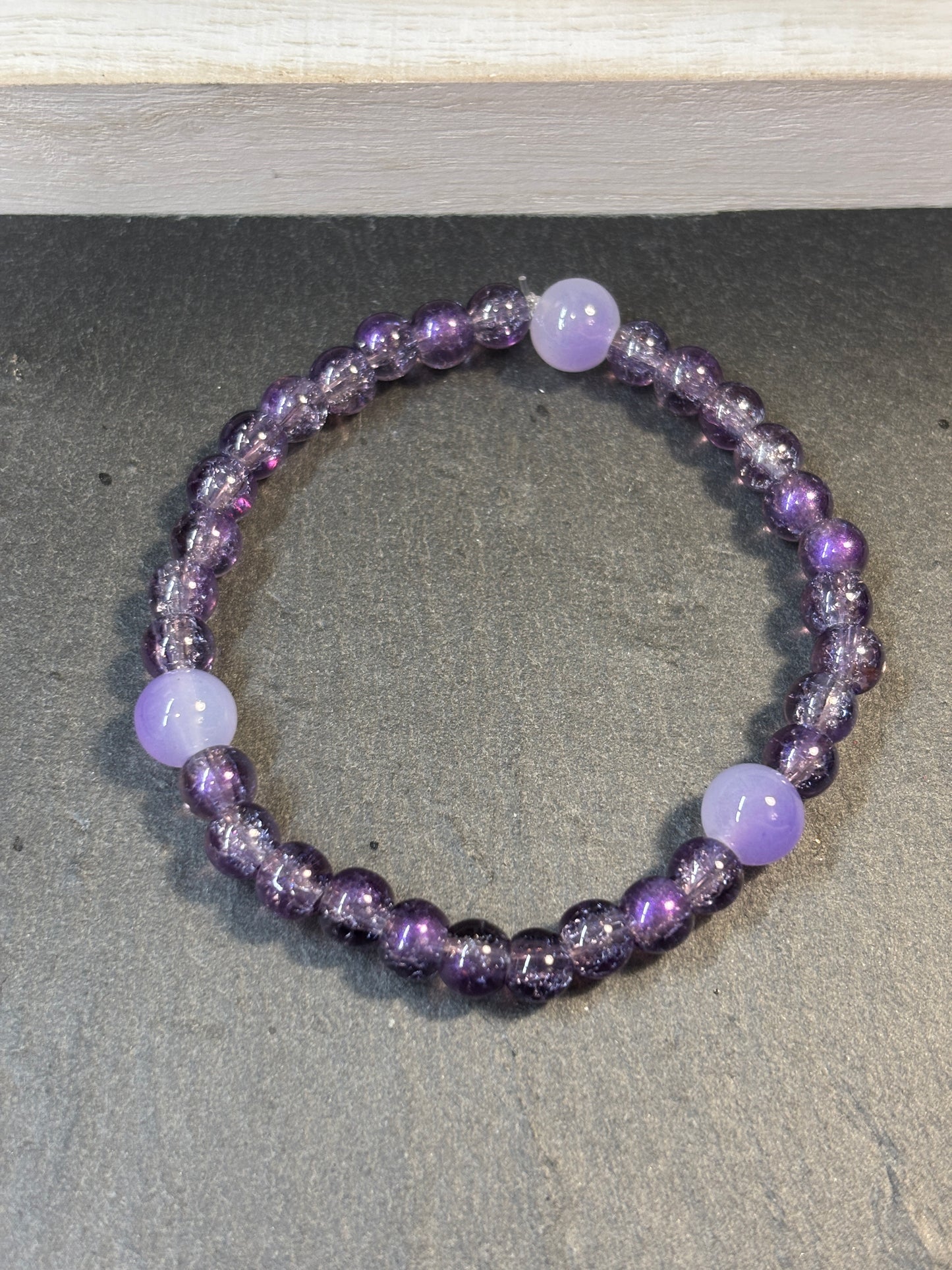 "Parker II" - Handmade Glass Beaded Stretch Bracelet
