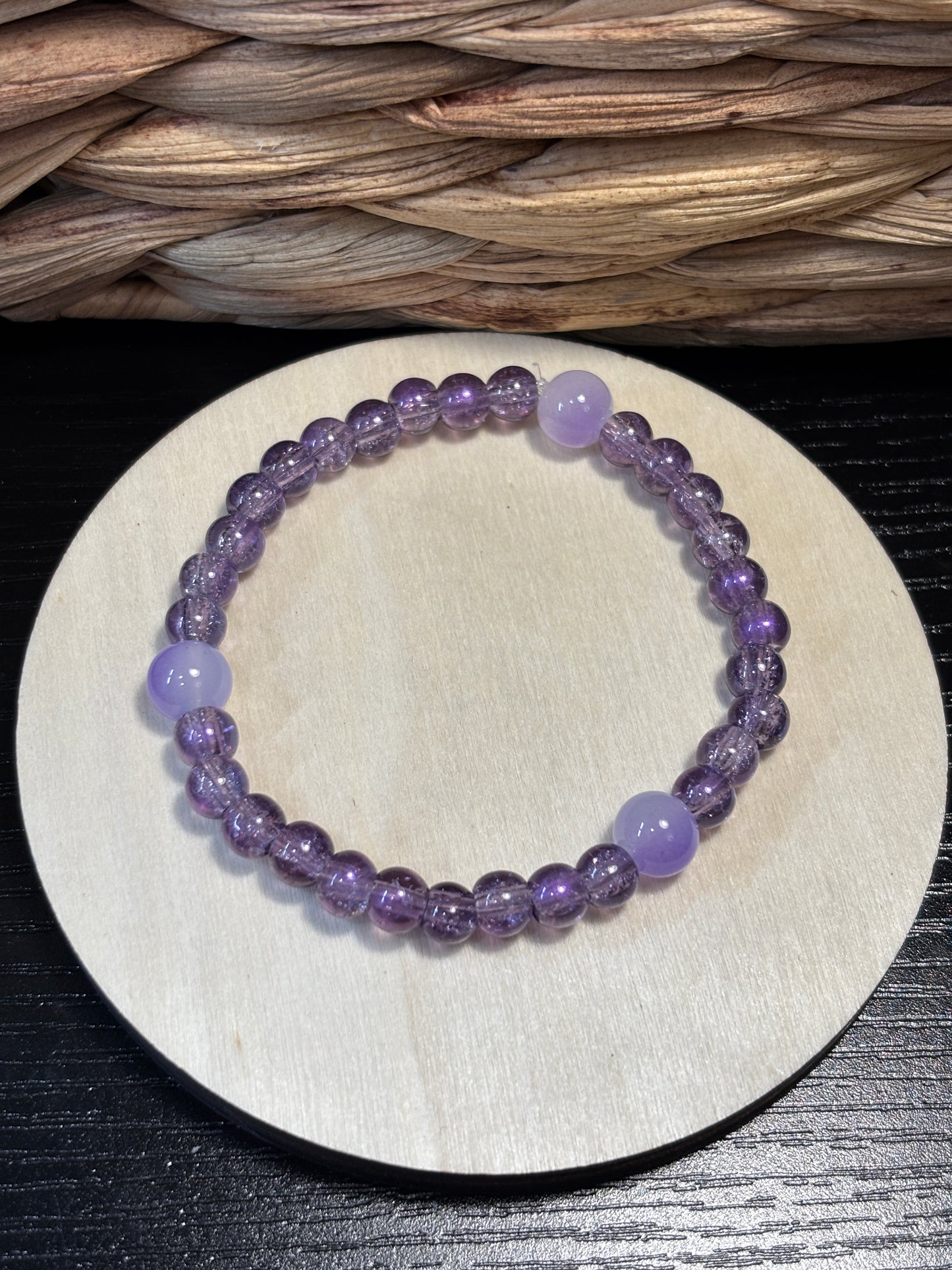 "Parker II" - Handmade Glass Beaded Stretch Bracelet
