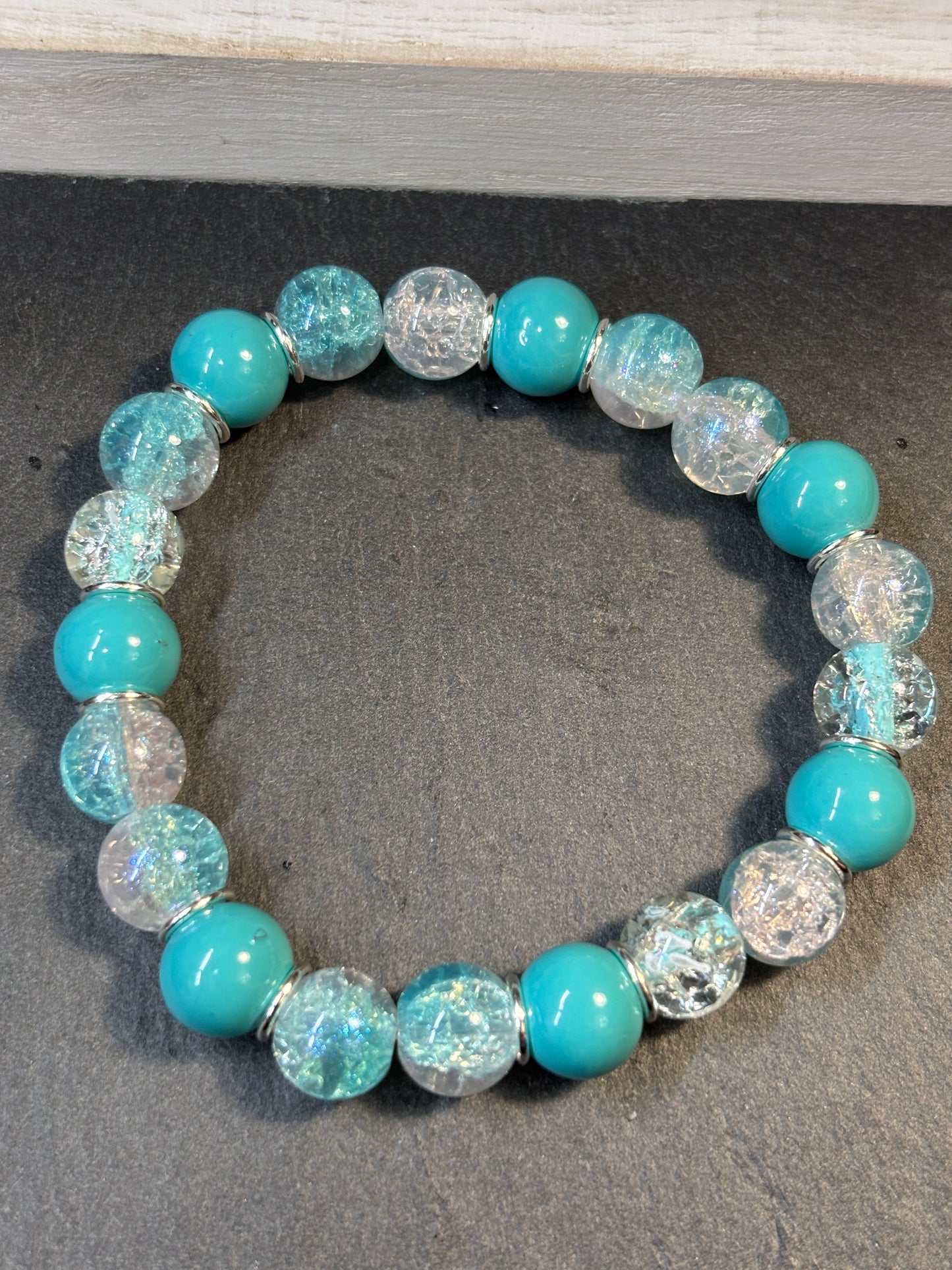 Cruise  Handmade Glass Beaded Stretch Bracelet - 3