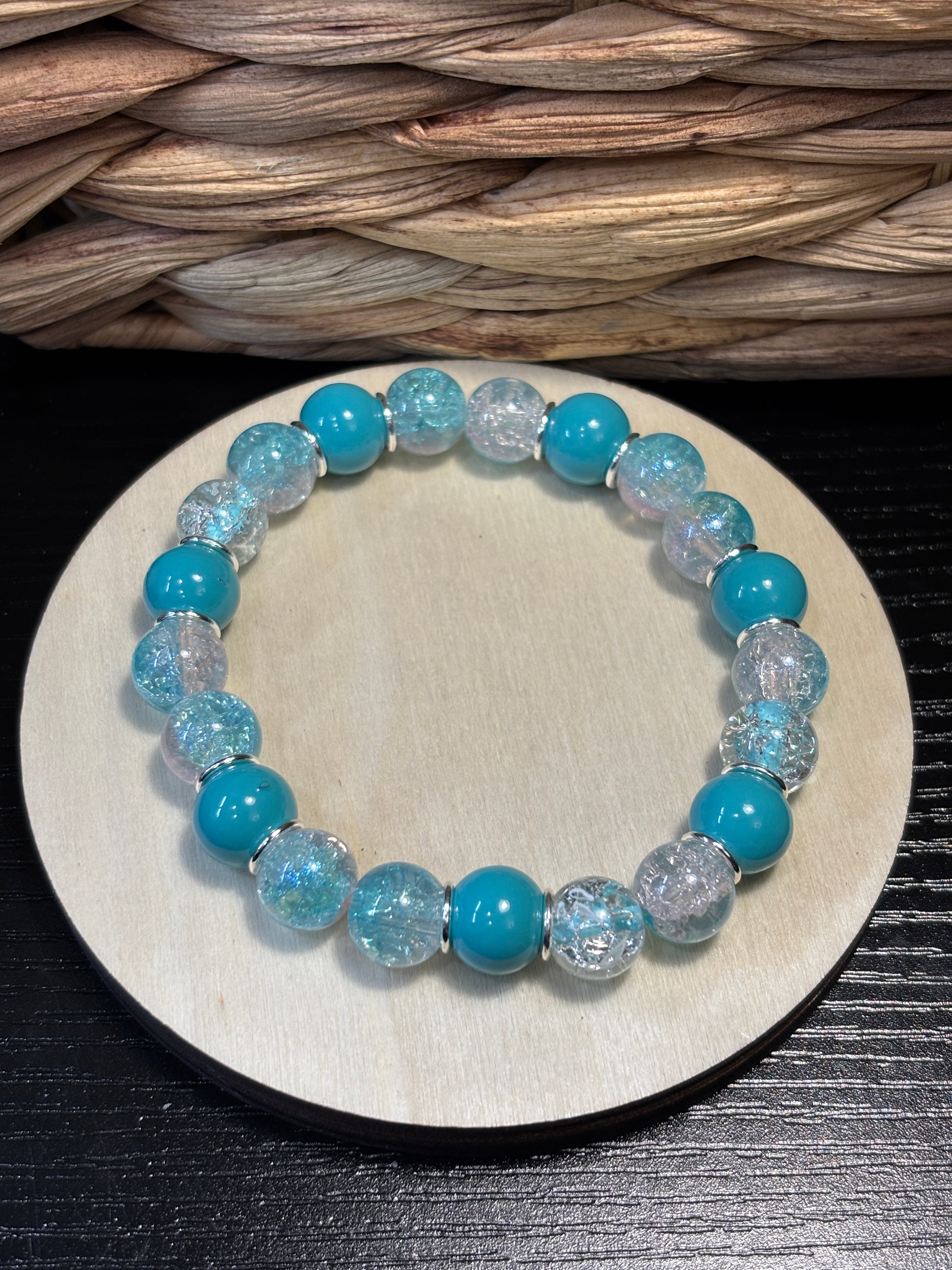 Cruise  Handmade Glass Beaded Stretch Bracelet - 4