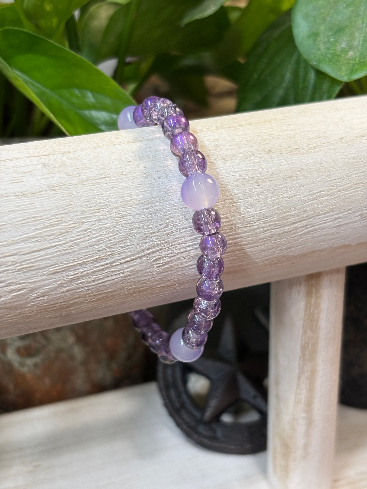 Parker  Handmade Glass Beaded Stretch Bracelet - 2