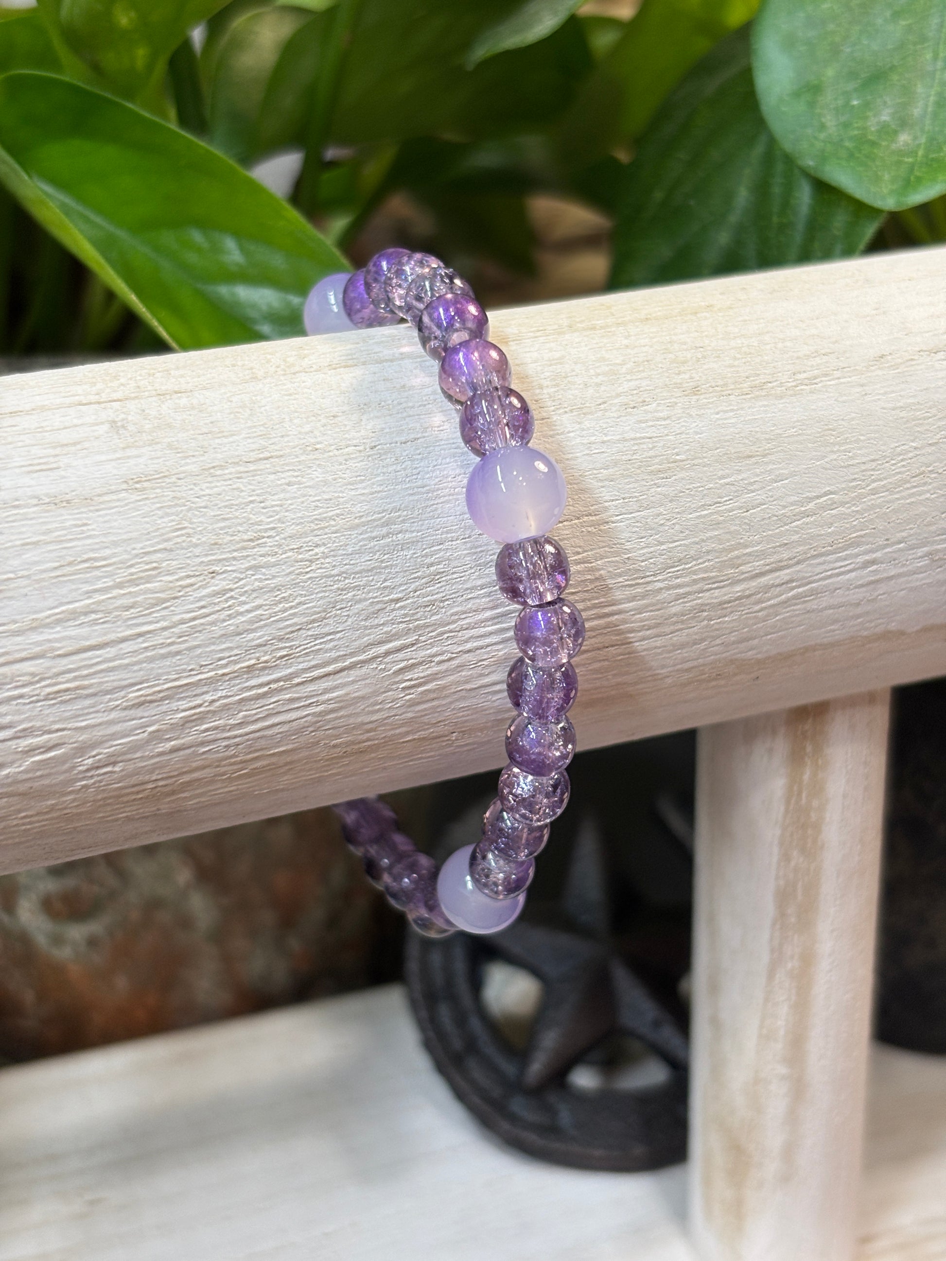 Parker  Handmade Glass Beaded Stretch Bracelet - 2
