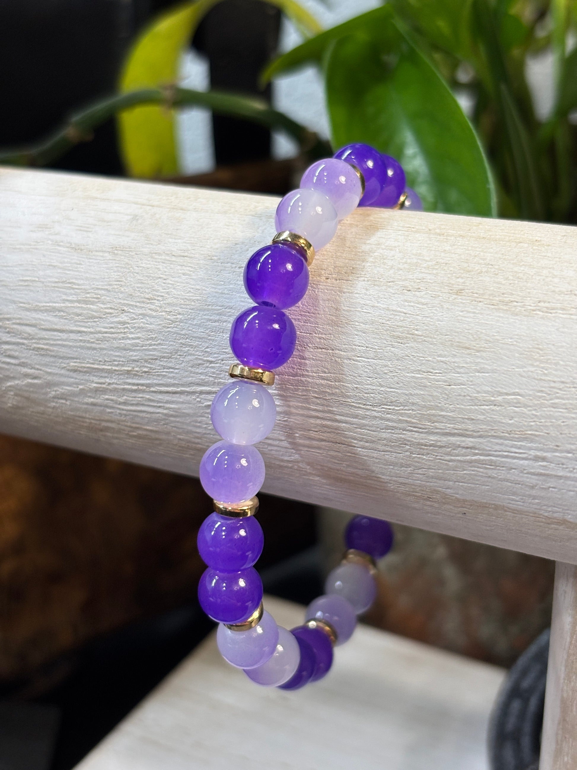 Pamela  Handmade Glass Beaded Stretch Bracelet - 2