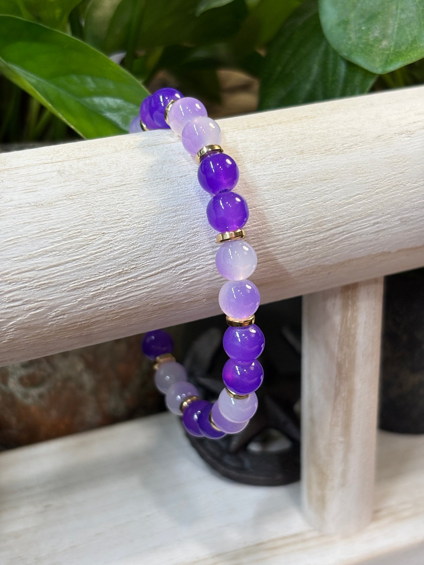 Pamela  Handmade Glass Beaded Stretch Bracelet - 1