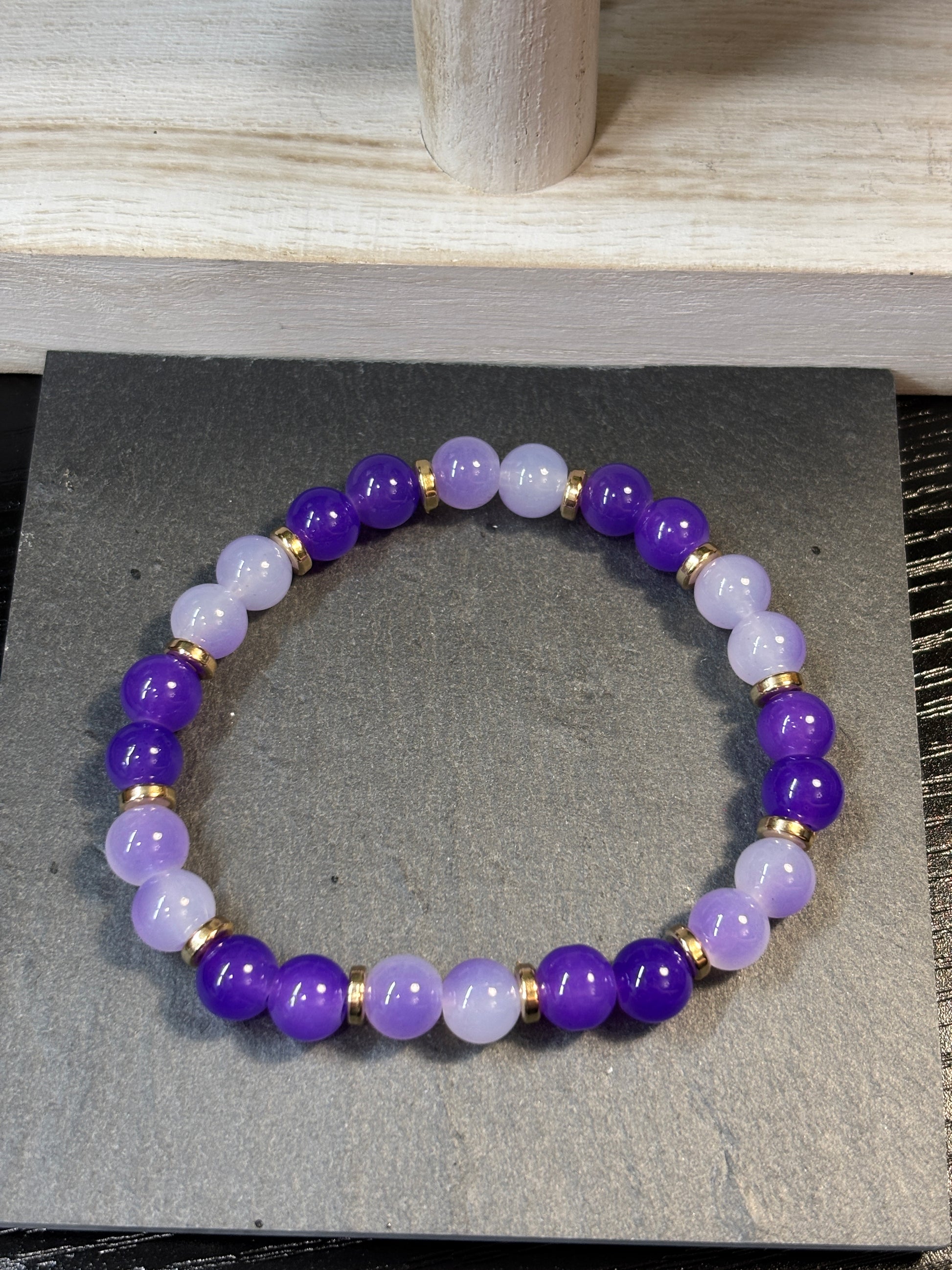 Pamela  Handmade Glass Beaded Stretch Bracelet - 4