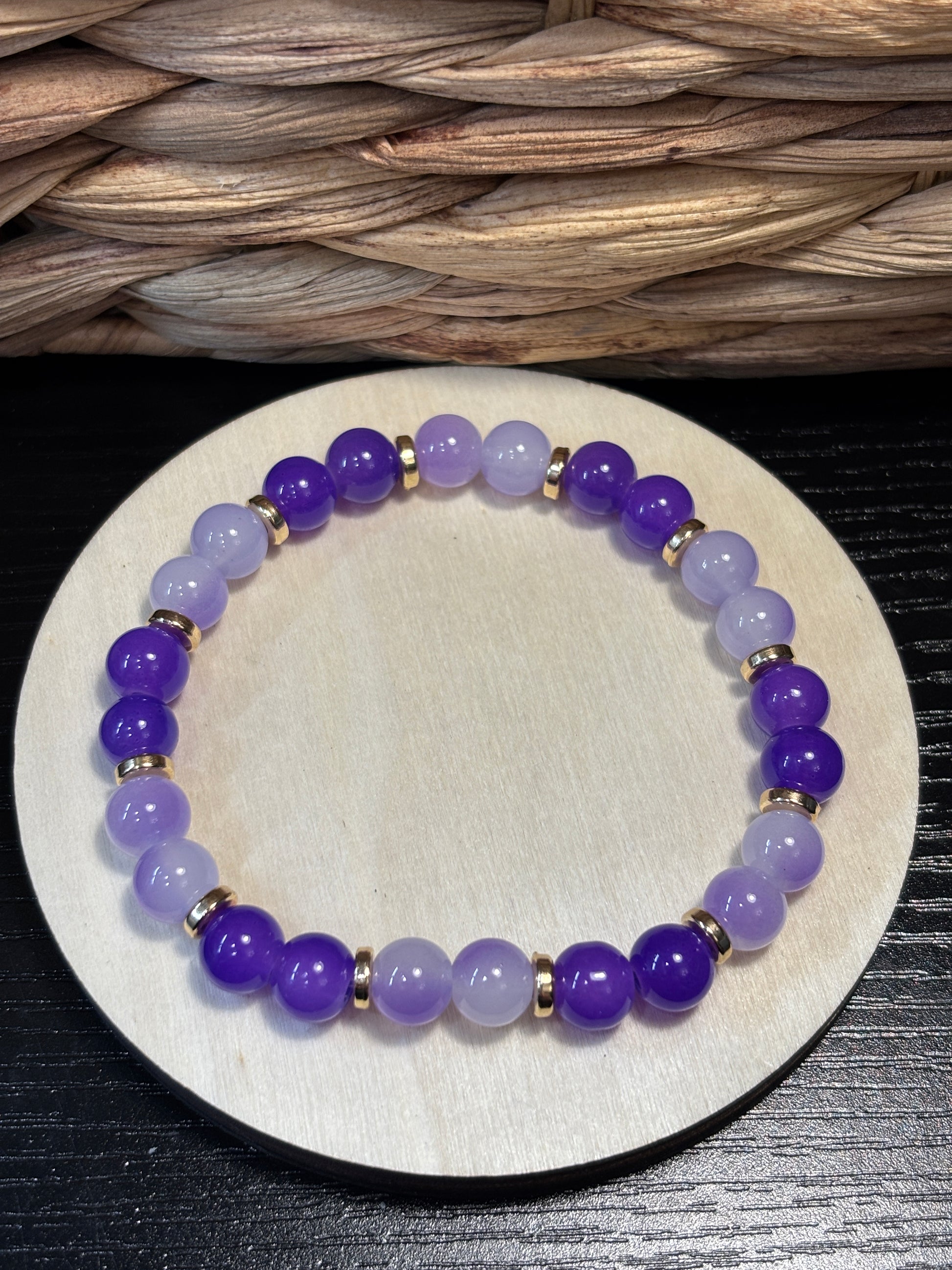 Pamela  Handmade Glass Beaded Stretch Bracelet - 3