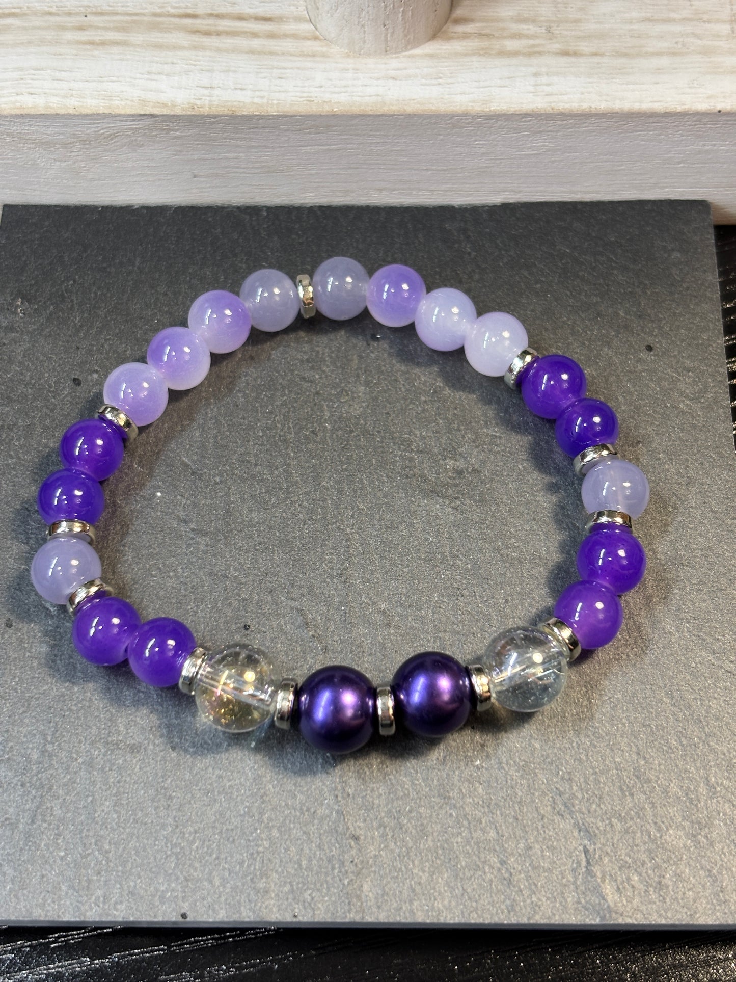 Lexi II  Handmade Glass Beaded Stretch Bracelet - 3