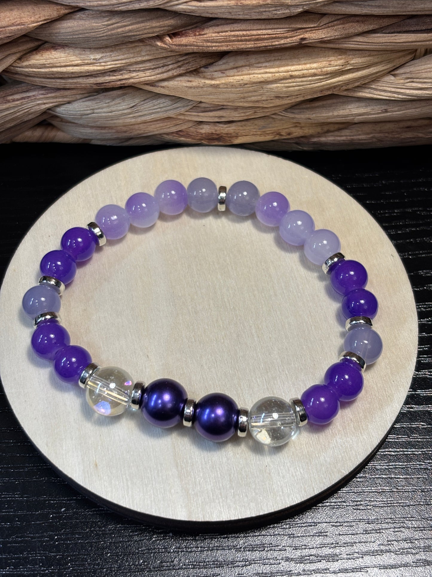 Lexi II  Handmade Glass Beaded Stretch Bracelet - 4