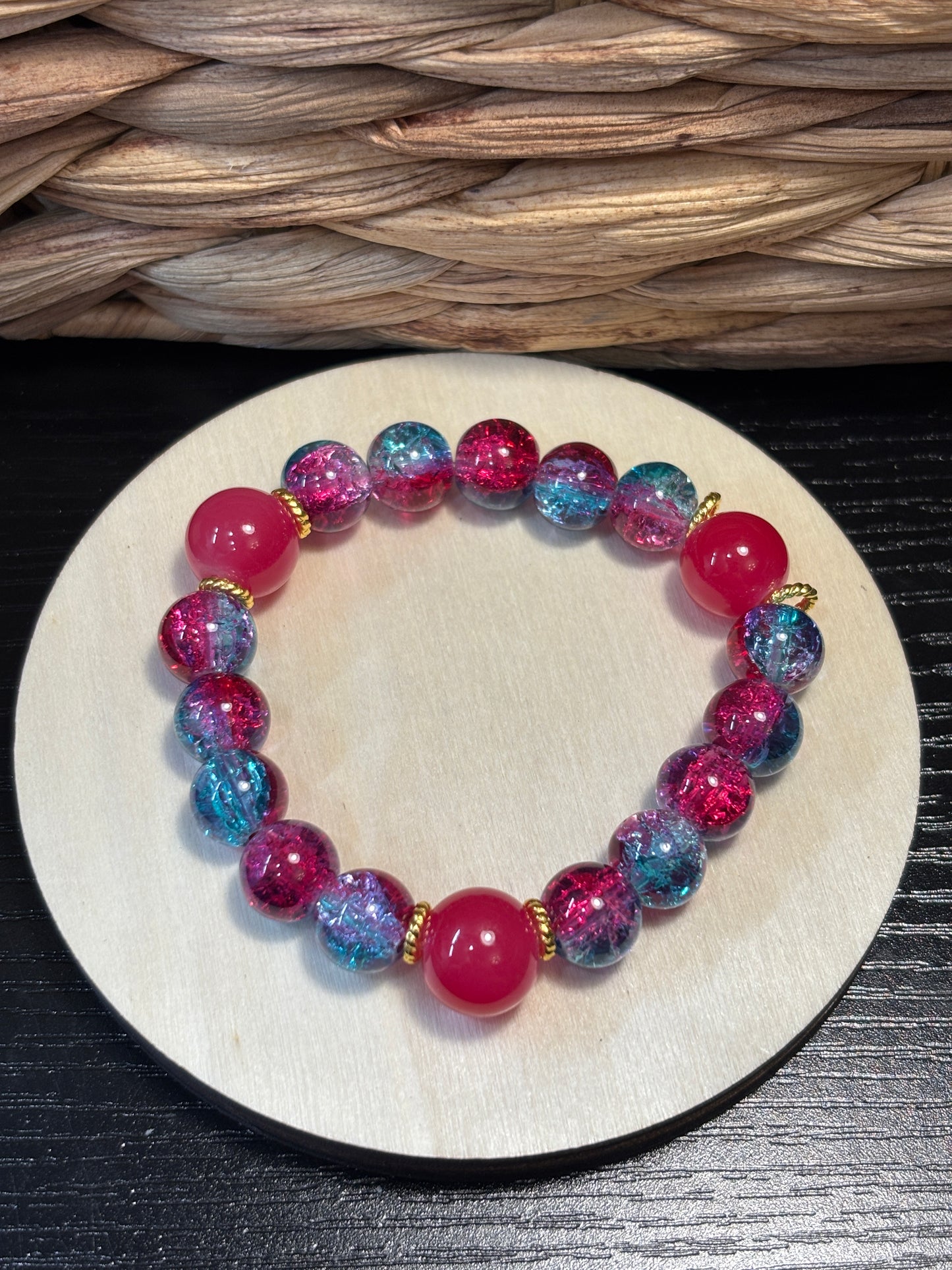 "Wonder" - Handmade Glass Beaded Stretch Bracelet