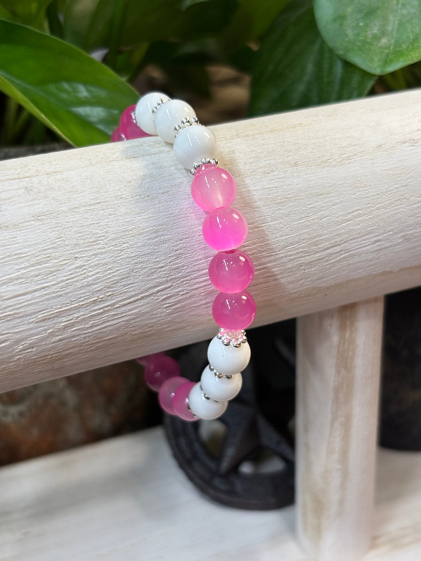 "Penny" - Handmade Glass Beaded Stretch Bracelet