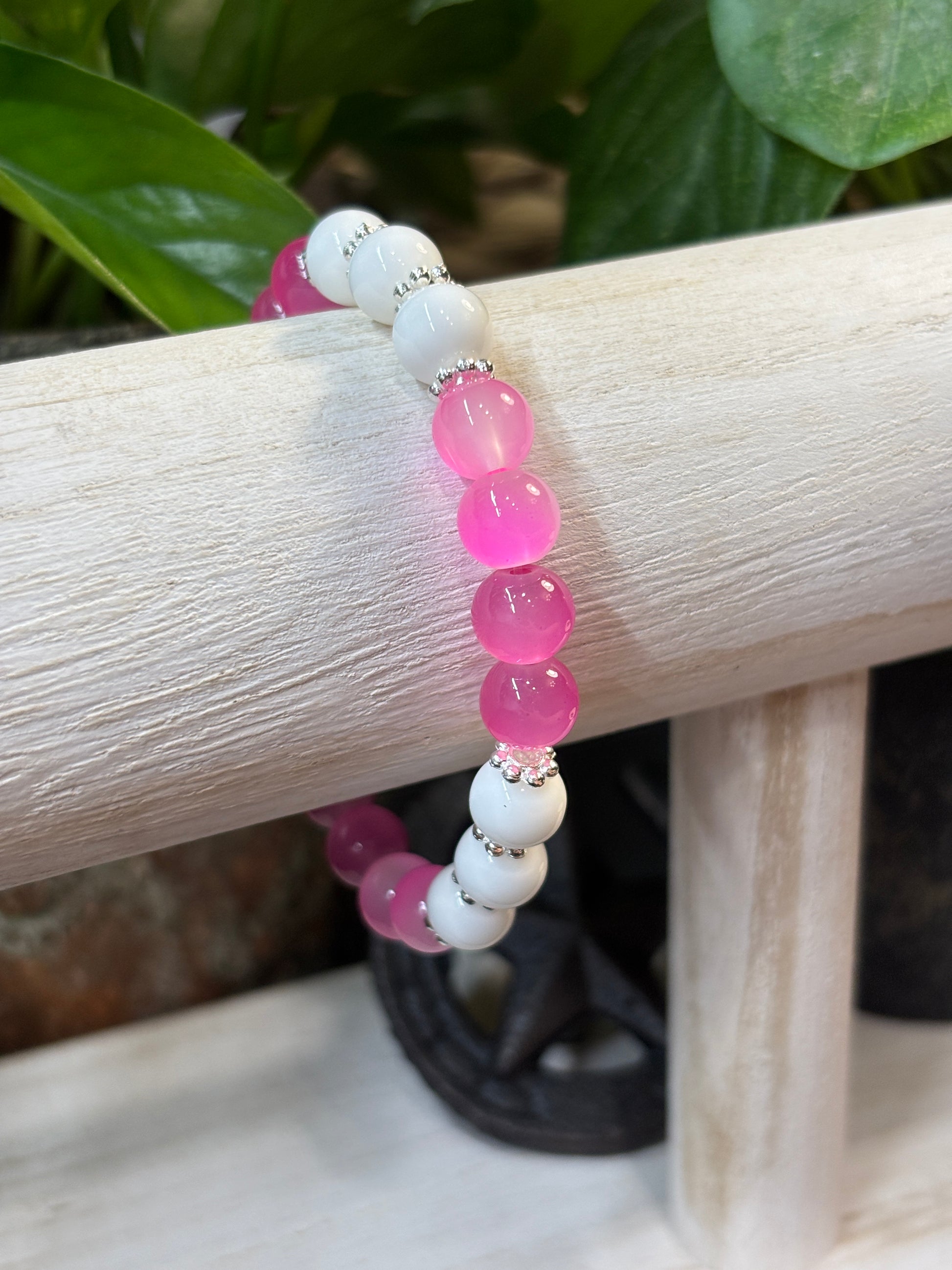 Penny  Handmade Glass Beaded Stretch Bracelet - 2