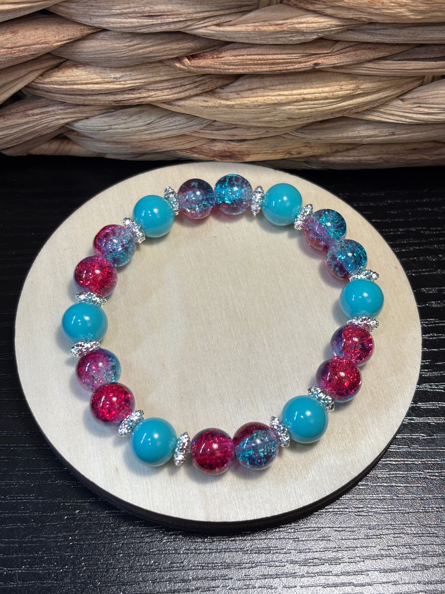 "Gwen" - Handmade Glass Beaded Stretch Bracelet