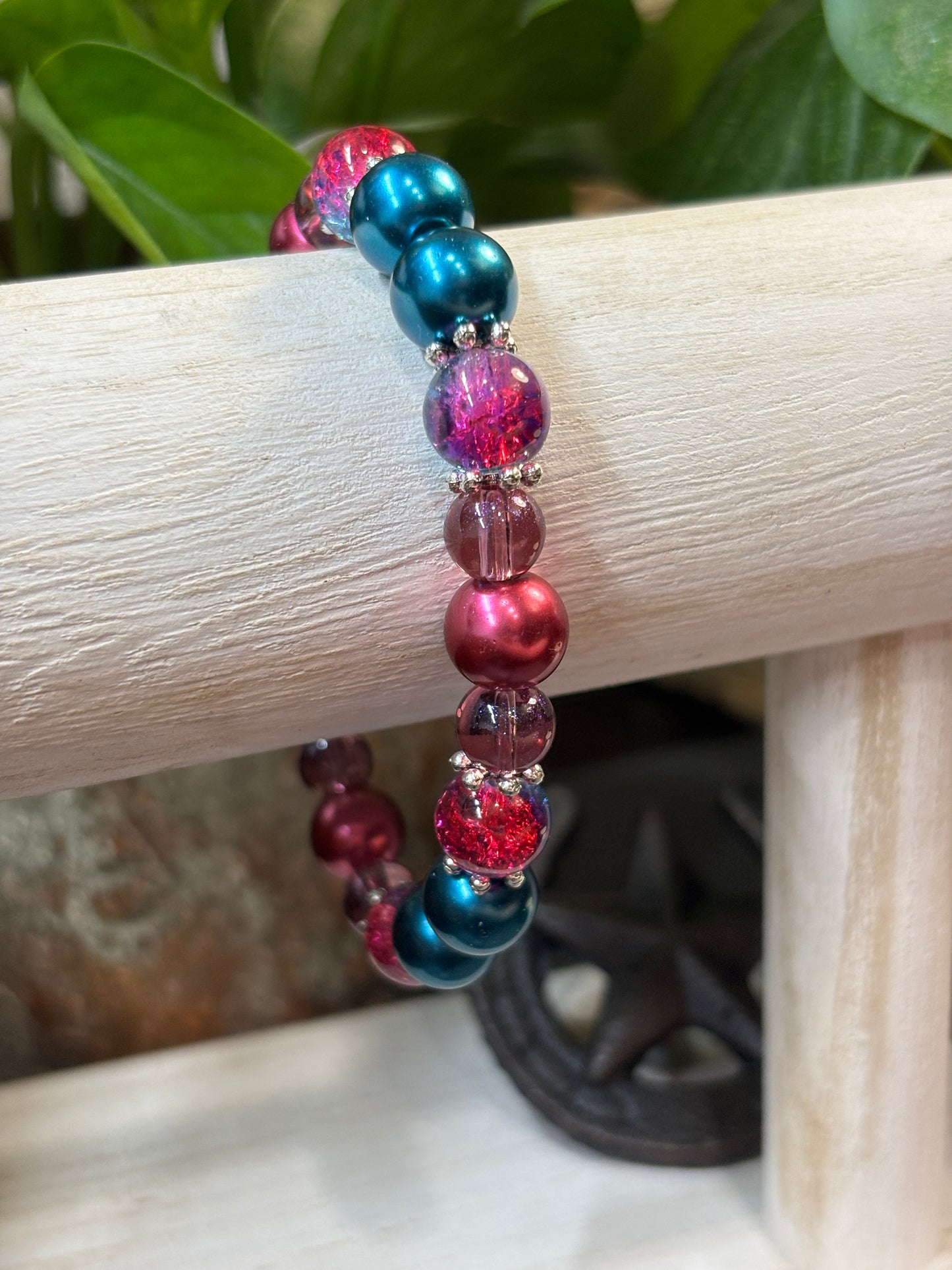 Chances  Handmade Glass Beaded Stretch Bracelet - 2