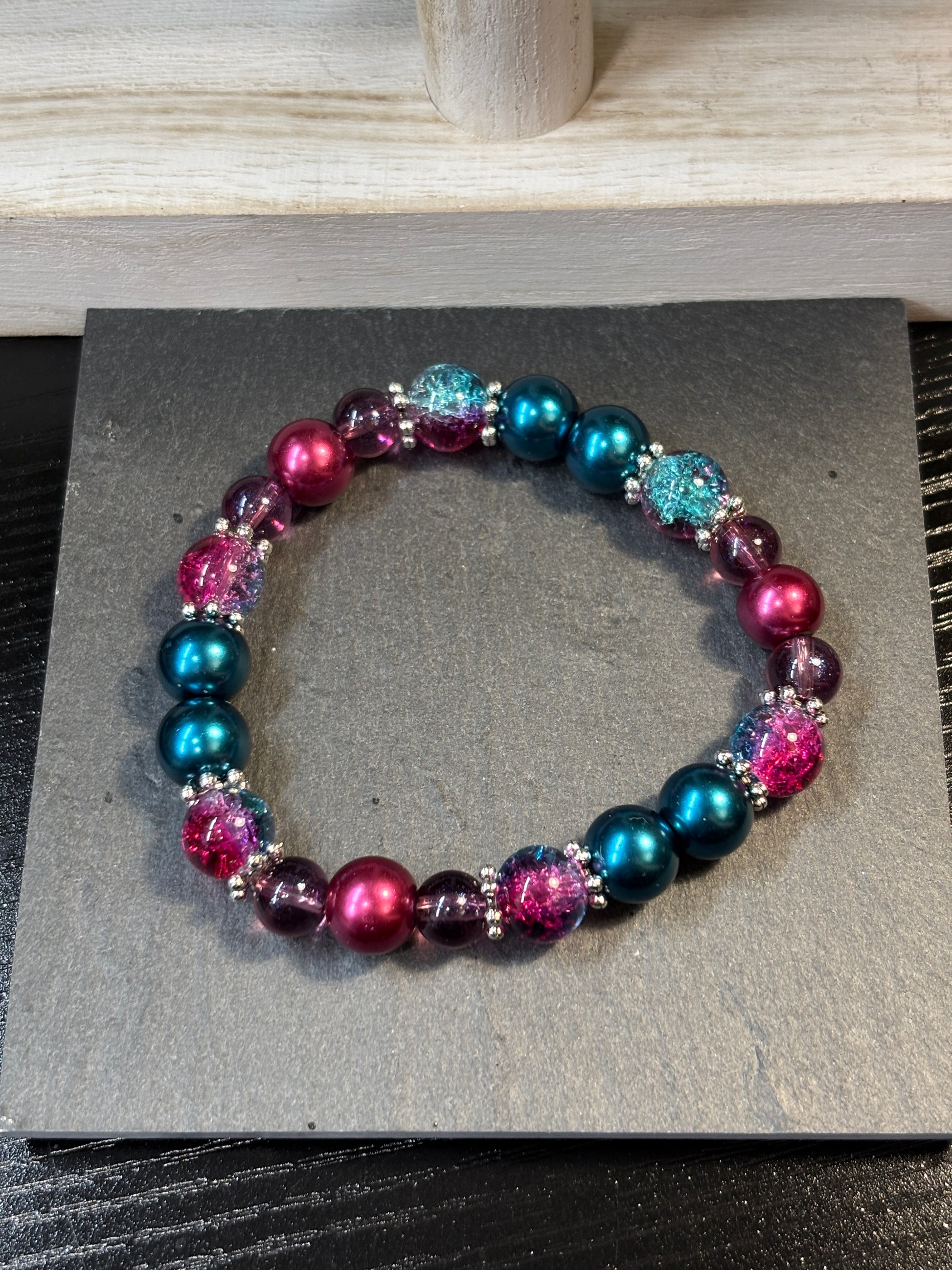 Chances  Handmade Glass Beaded Stretch Bracelet - 3