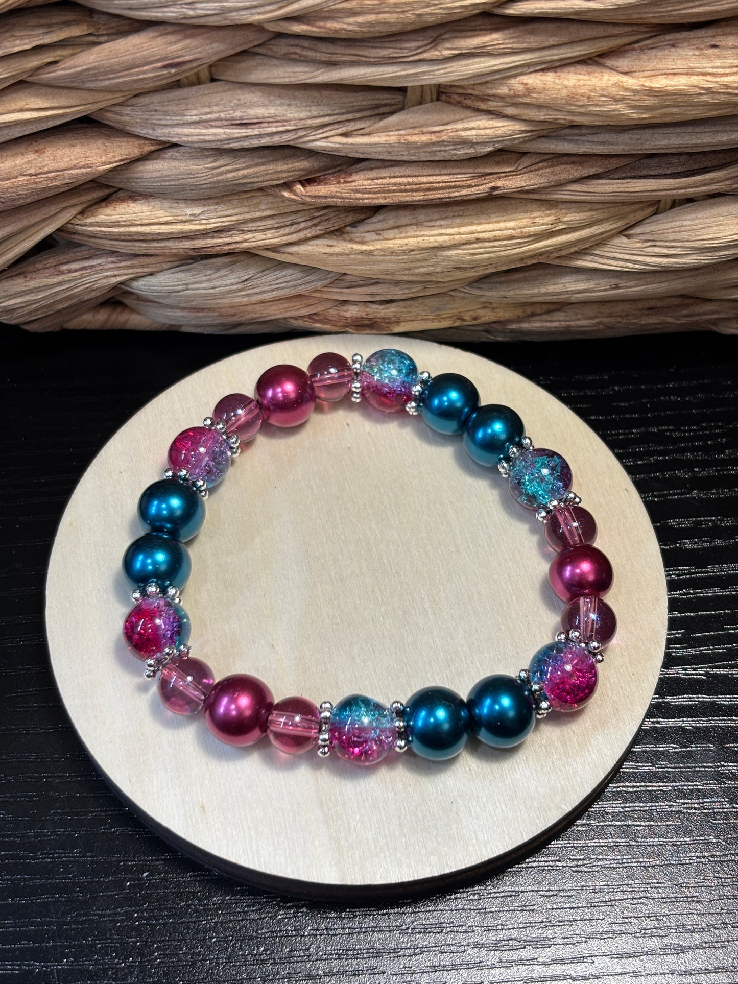 Chances  Handmade Glass Beaded Stretch Bracelet - 4