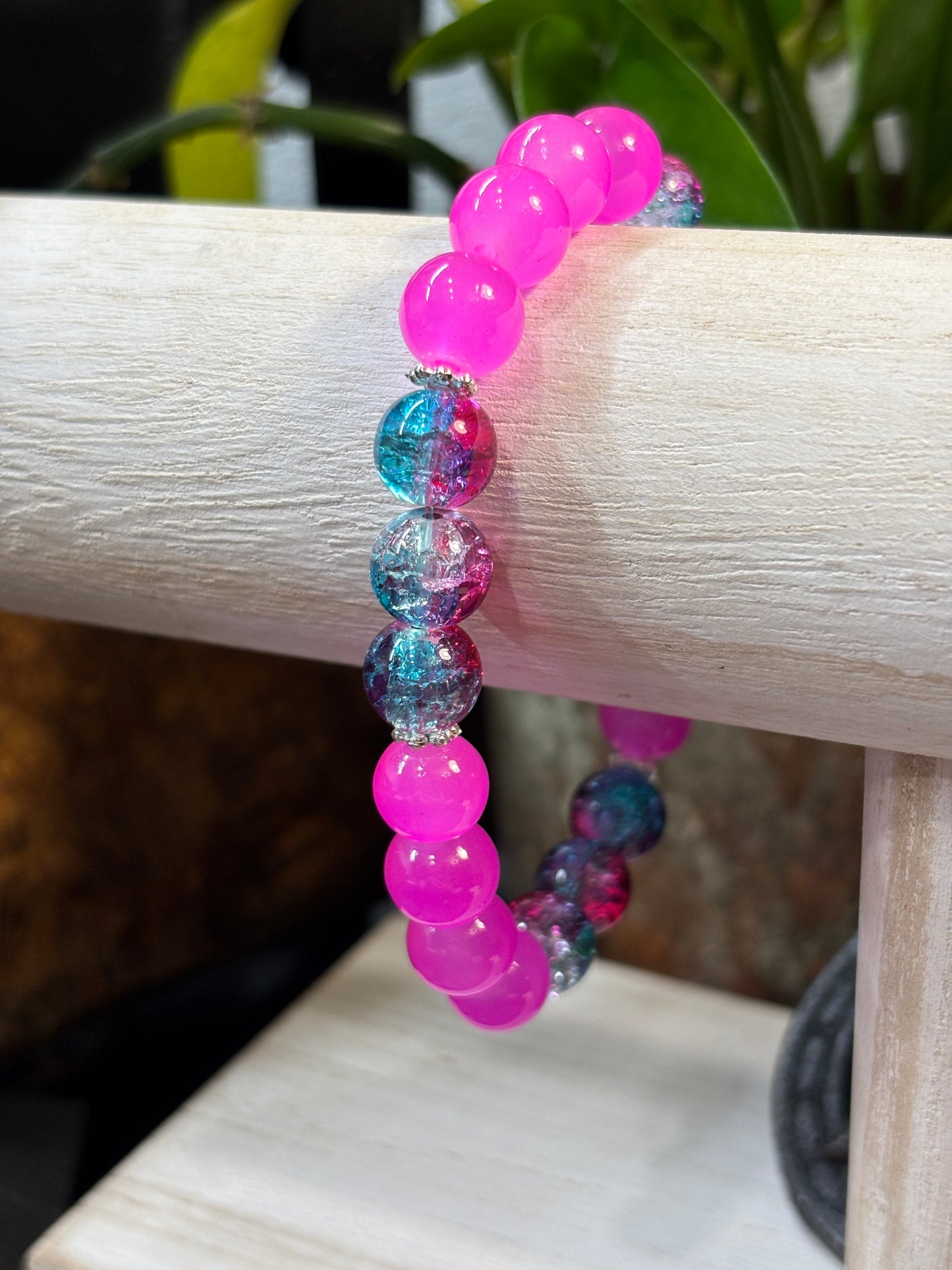 "Arianna" - Handmade Glass Beaded Stretch Bracelet