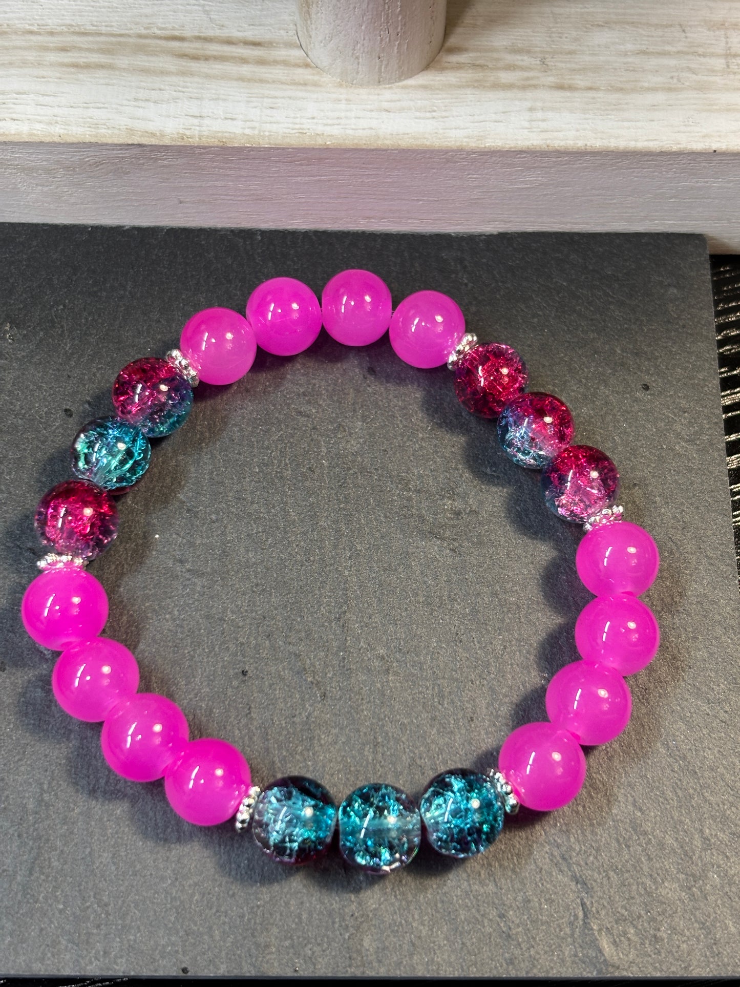 "Arianna" - Handmade Glass Beaded Stretch Bracelet