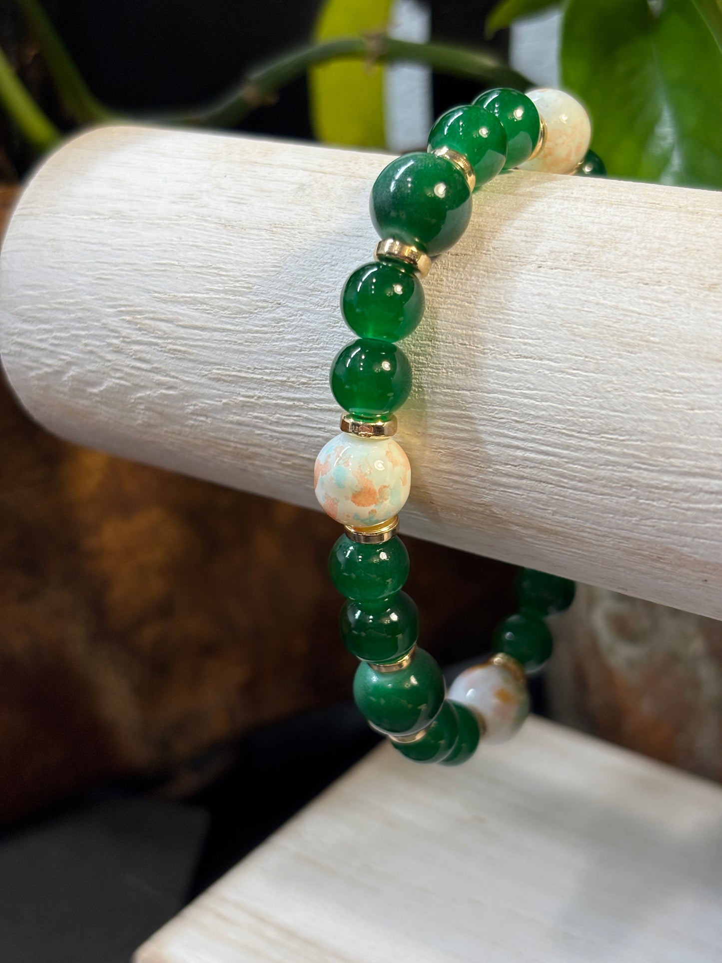 "Taylor" - Handmade Glass Beaded Stretch Bracelet