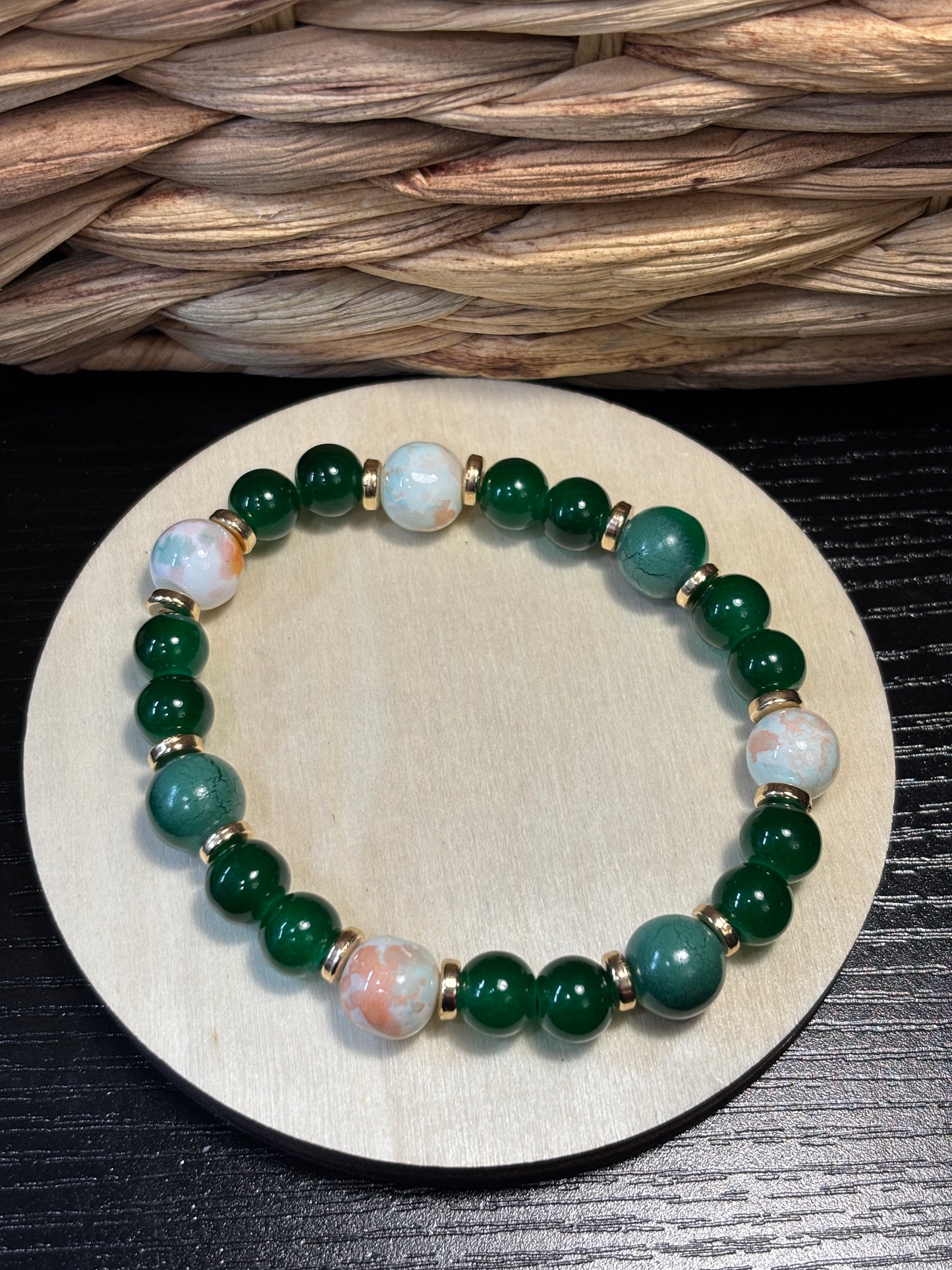 "Taylor" - Handmade Glass Beaded Stretch Bracelet