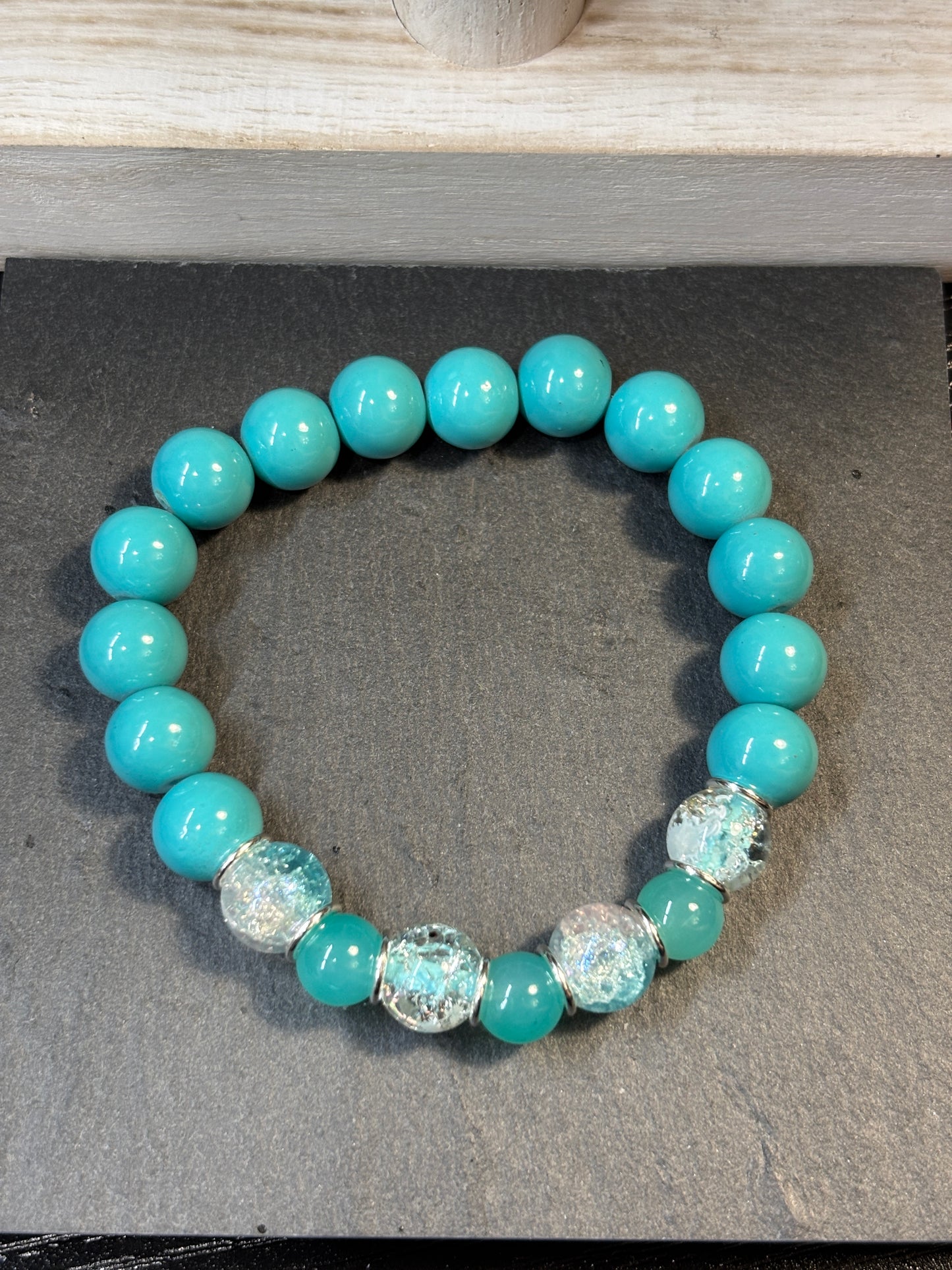 "Cruise II" - Handmade Glass Beaded Stretch Bracelet