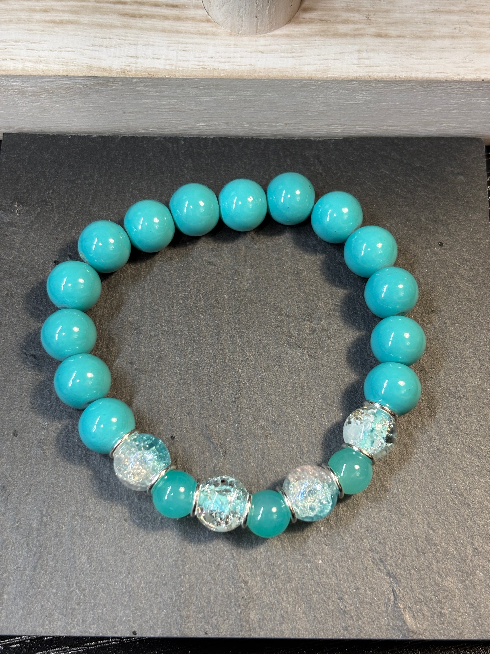 Cruise II  Handmade Glass Beaded Stretch Bracelet - 3