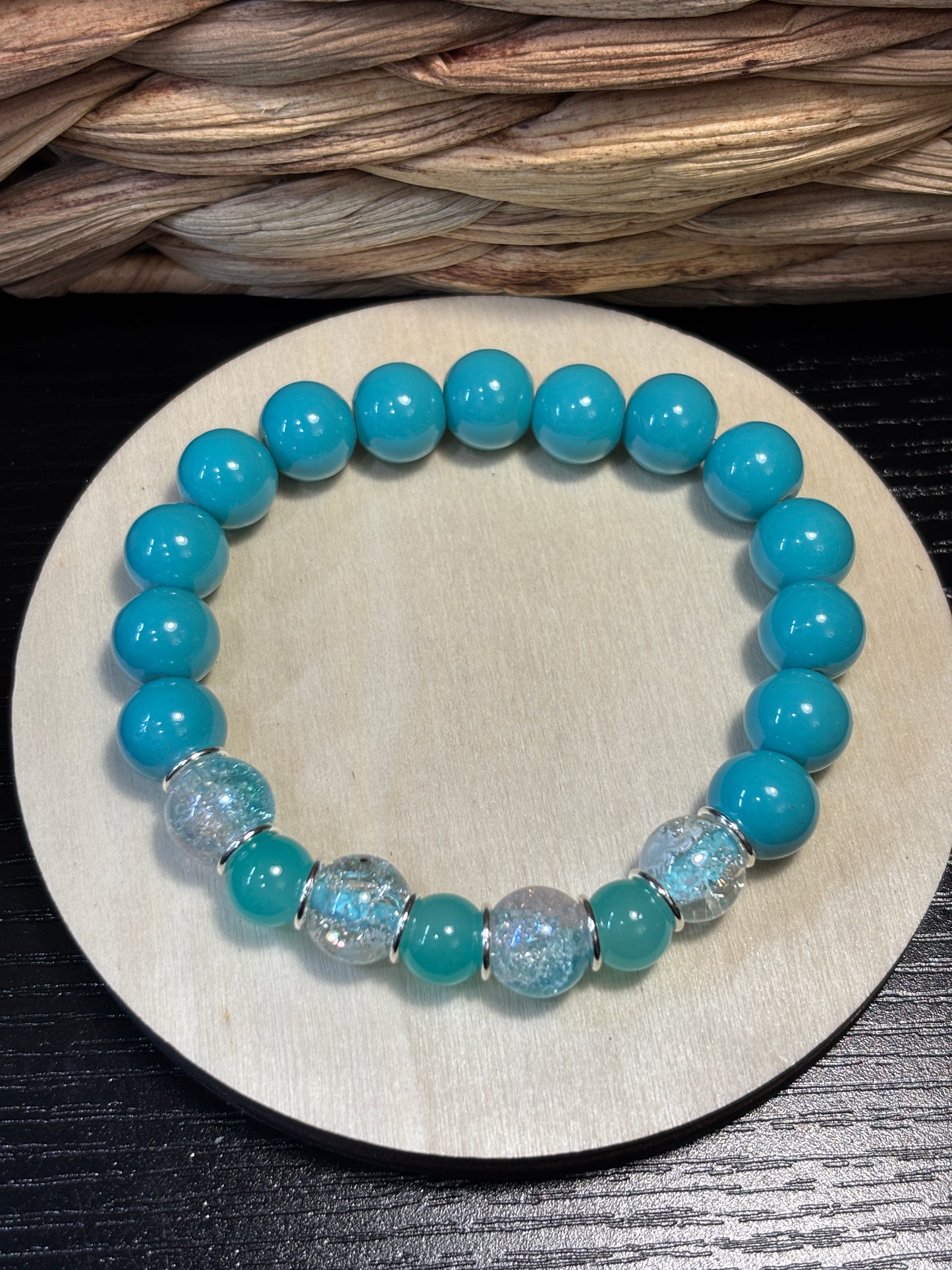 "Cruise II" - Handmade Glass Beaded Stretch Bracelet