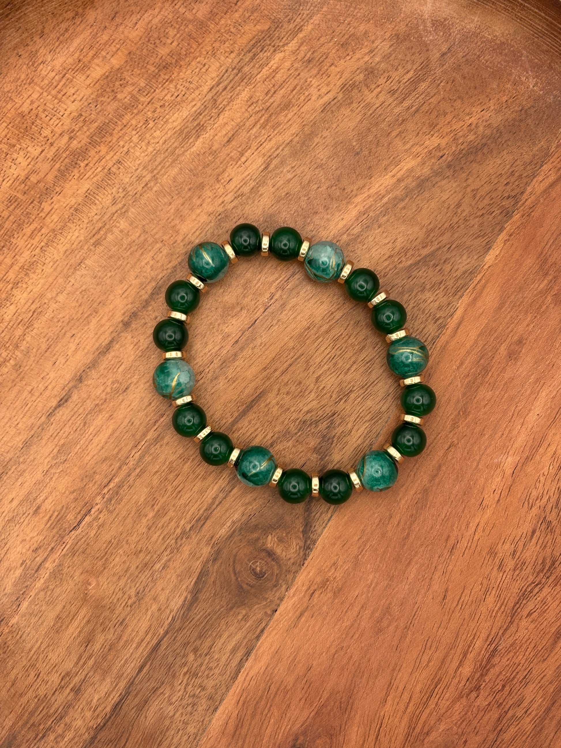 Julia II  Handmade Glass Beaded Stretch Bracelet - 5