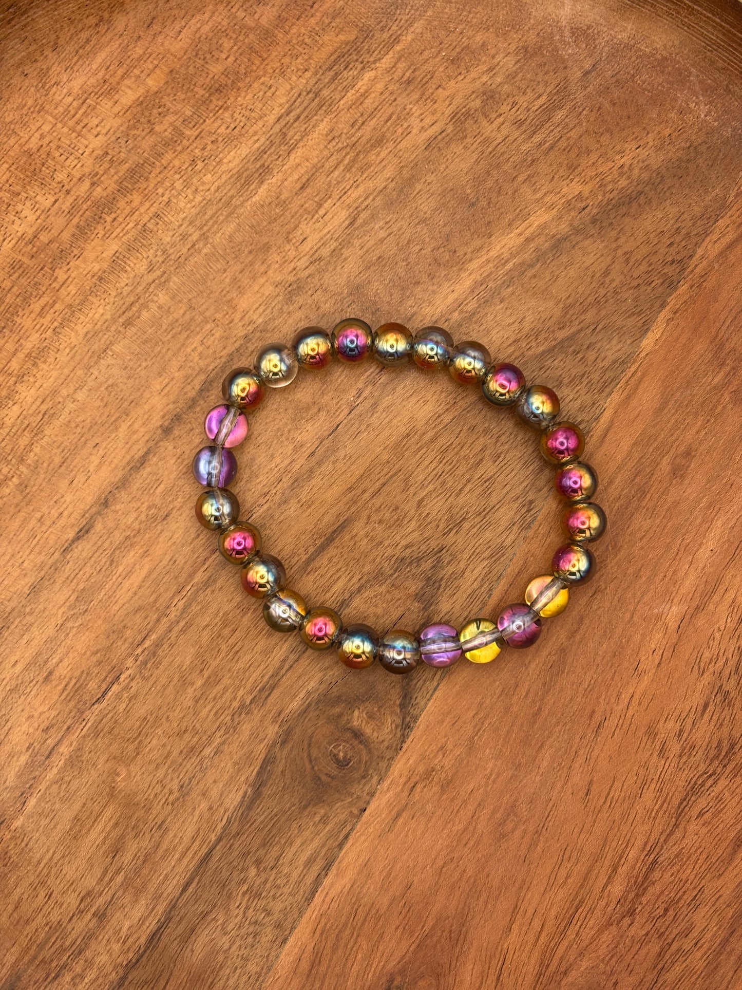"Macey" - Handmade Glass Beaded Stretch Bracelet