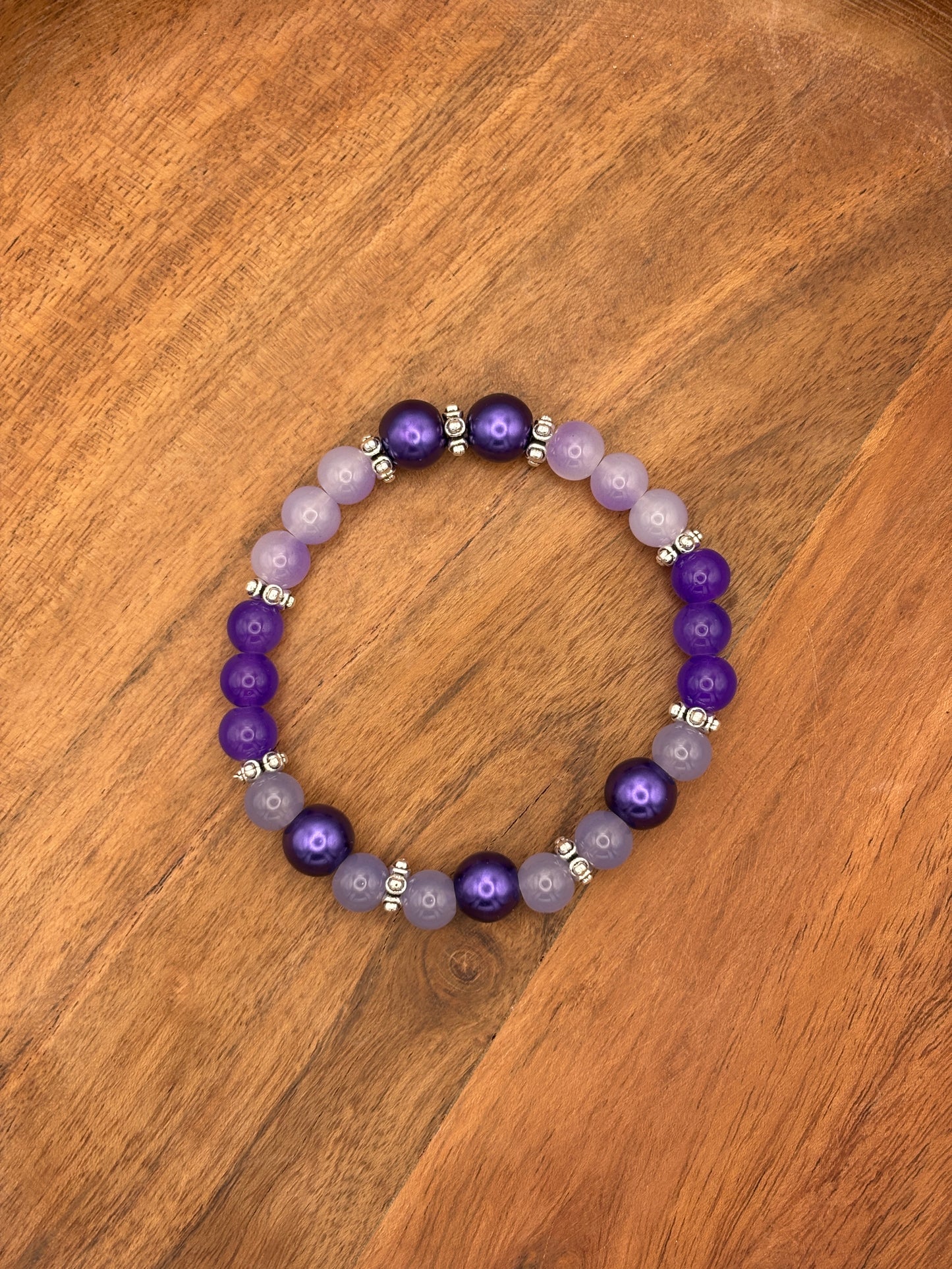 Lexi  Handmade Glass Beaded Stretch Bracelet - 5