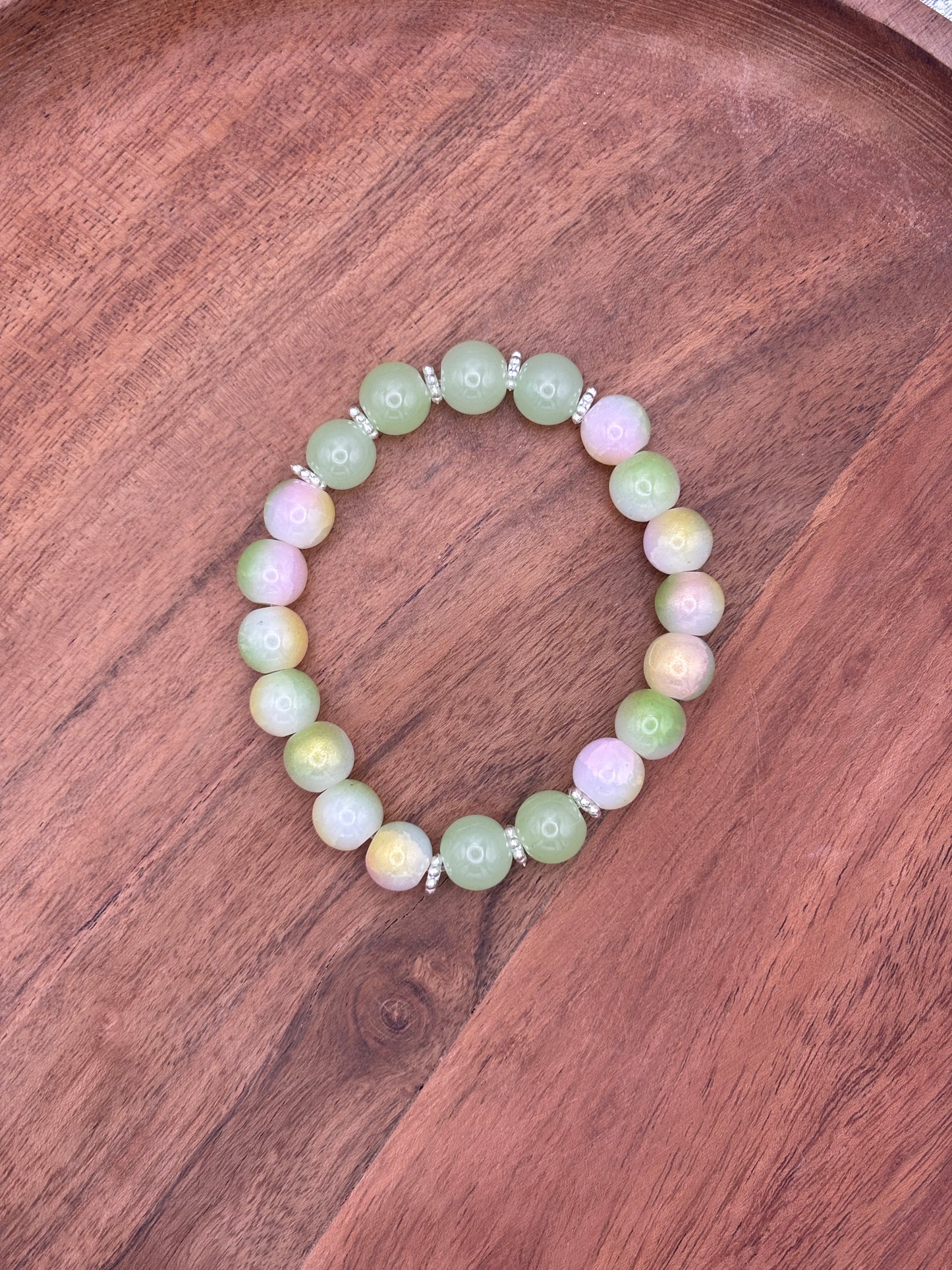 "Margie" - Handmade Glass Beaded Stretch Bracelet