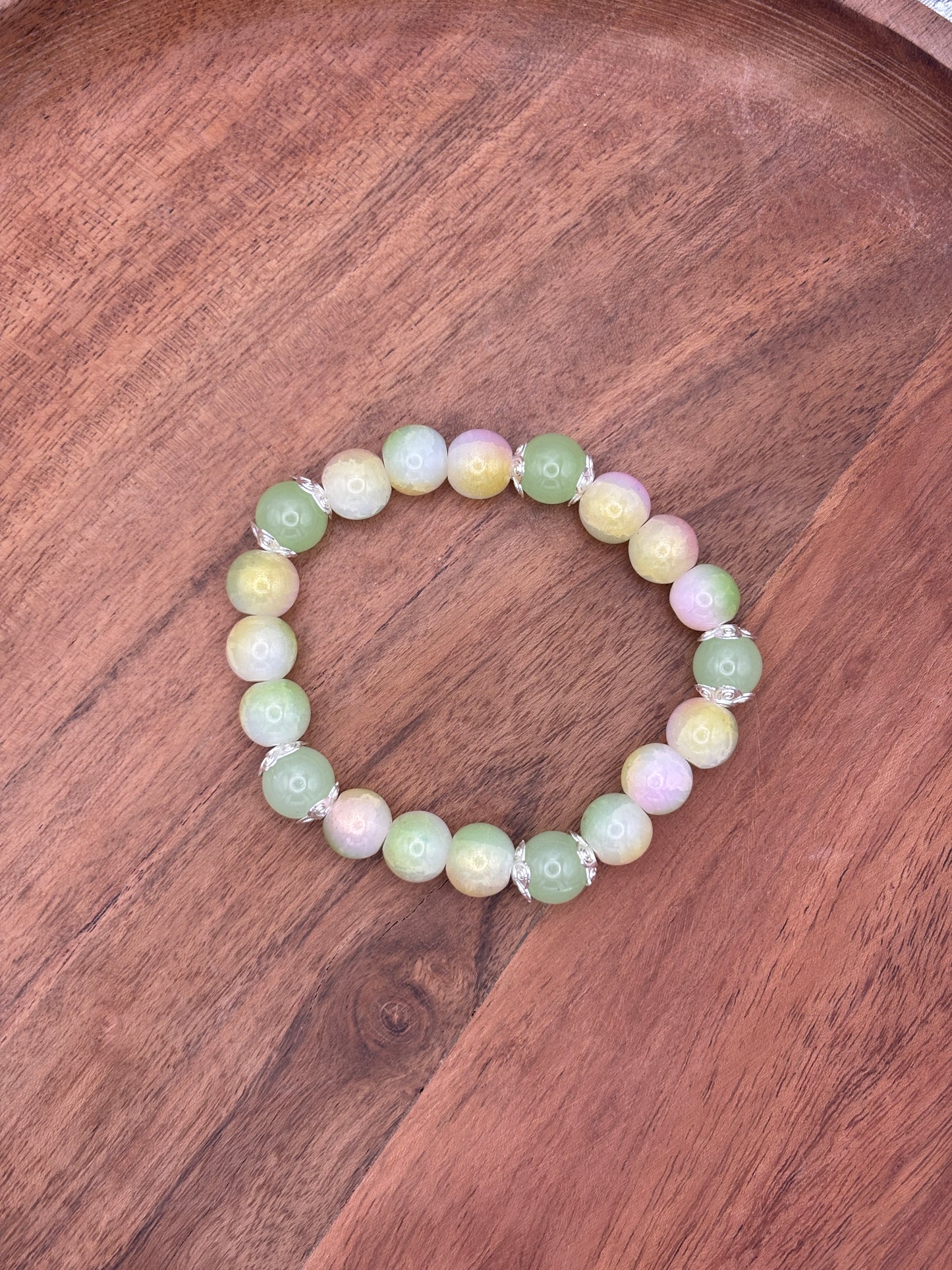 "Margie II" - Handmade Glass Beaded Stretch Bracelet